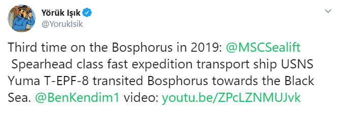 В Черное море направляется экспедиционный военный корабль США