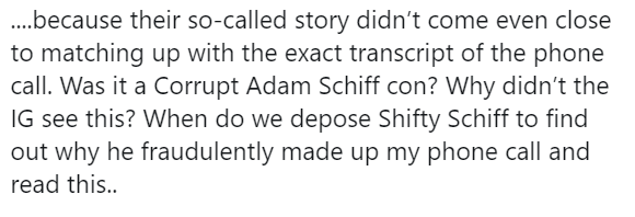 Трамп требует показаний Шиффа из-за скандала со стенограммой