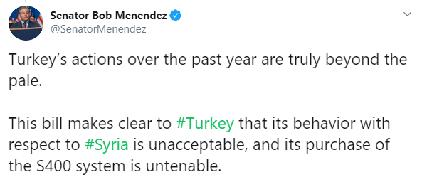 Комітет Сенату США схвалив санкції проти Туреччини