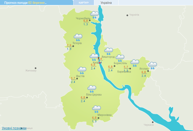 Дощі у половині областей: прогноз на сьогодні