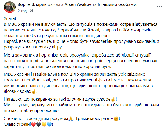 Лісові пожежі: у МВС не виключають диверсії