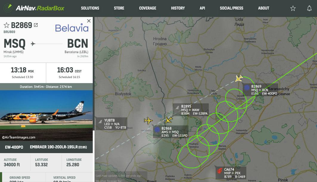 Вхід заборонено. Літак "Белавіа" не зміг перетнути кордон з Польщею: що відомо