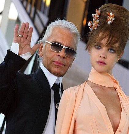 Наталя Водянова і Карл Лагерфельд