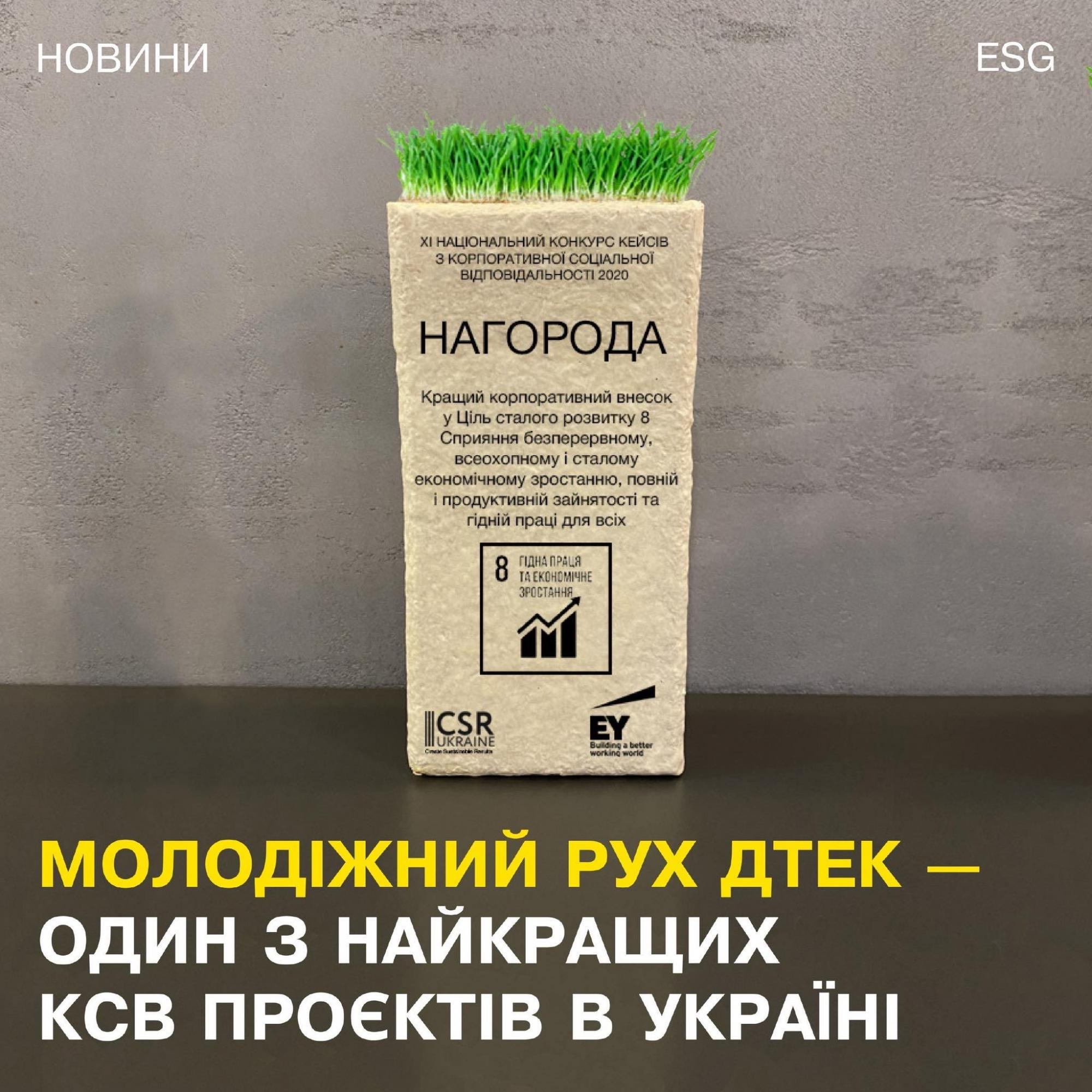 CSR Ukraine озвучил победителей: молодежное движение ДТЭК в списке лучших