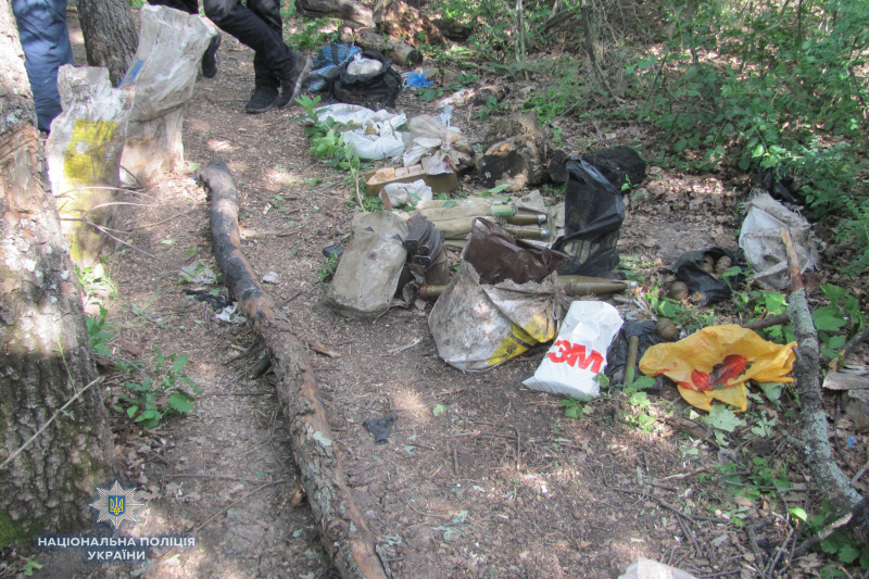 У Луганській області поліція виявила в лісі арсенал зброї та боєприпасів