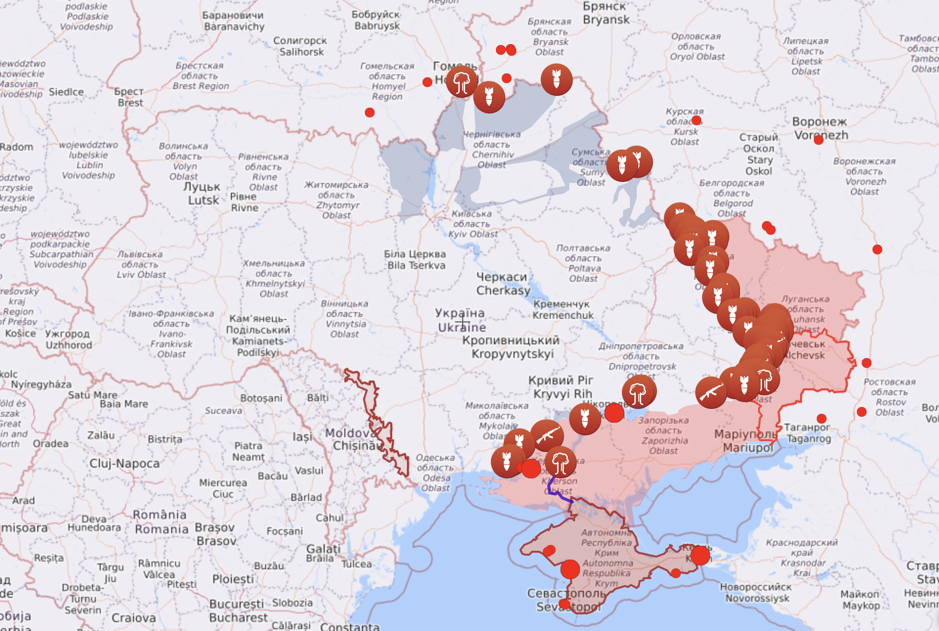 Карта войны в Украине на 13 августа: что происходит на фронтах