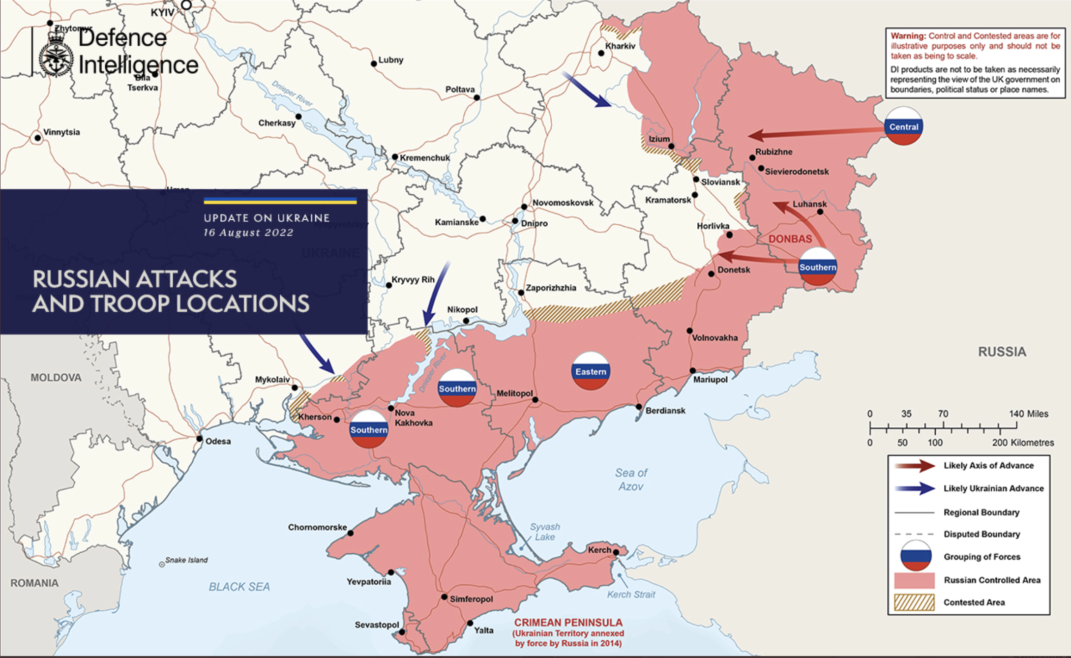 Минобороны Британии дало карту войны на 16 августа: где россияне наступают