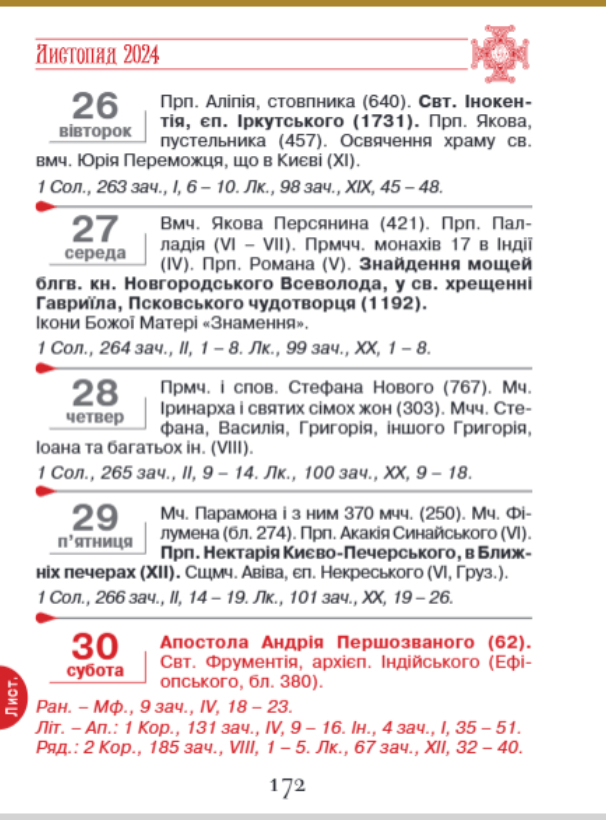 День Андрія 2024: дата великого свята за новим календарем