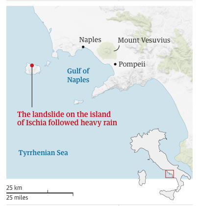 Из-за оползня на итальянском острове десятки человек пропали без вести