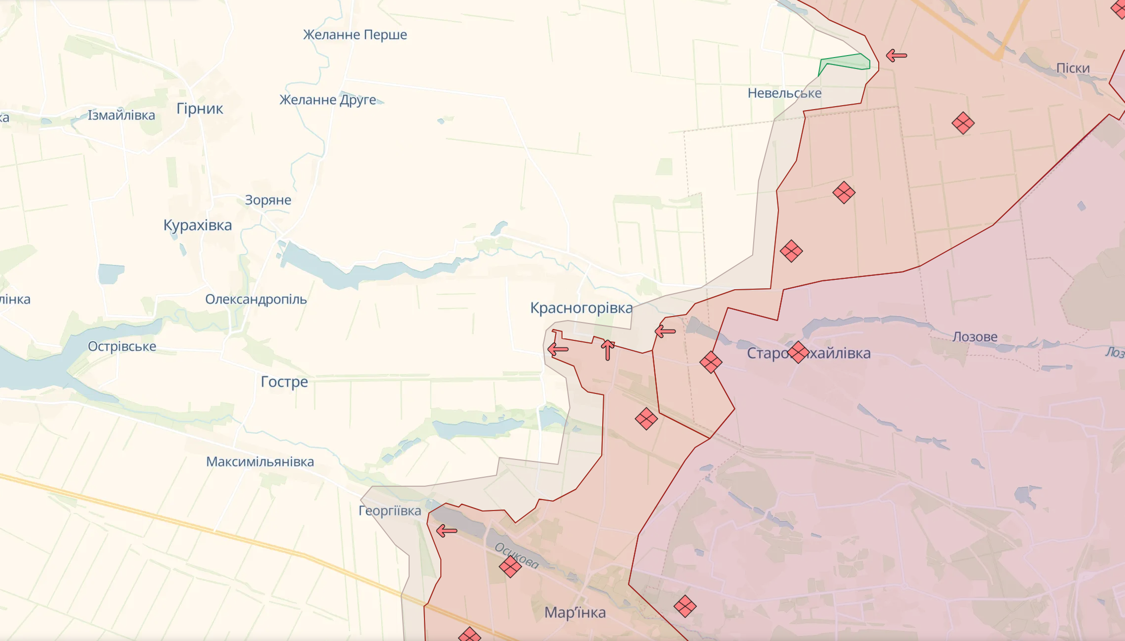 Росіяни просунулися біля Вовчанська і Калинівки (карти DeepState)