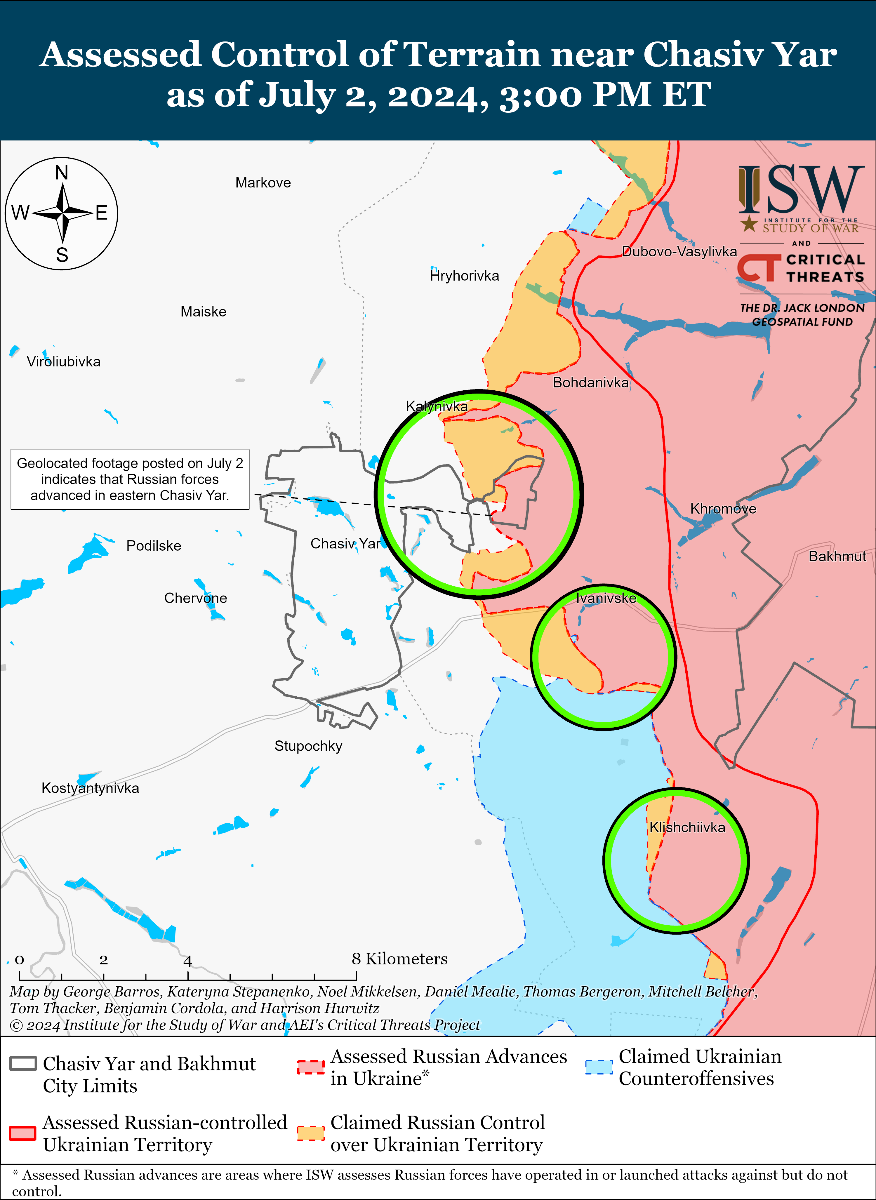 Враг продвинулся в Волчанске, Часовом Яру и около Авдеевки: карты ISW