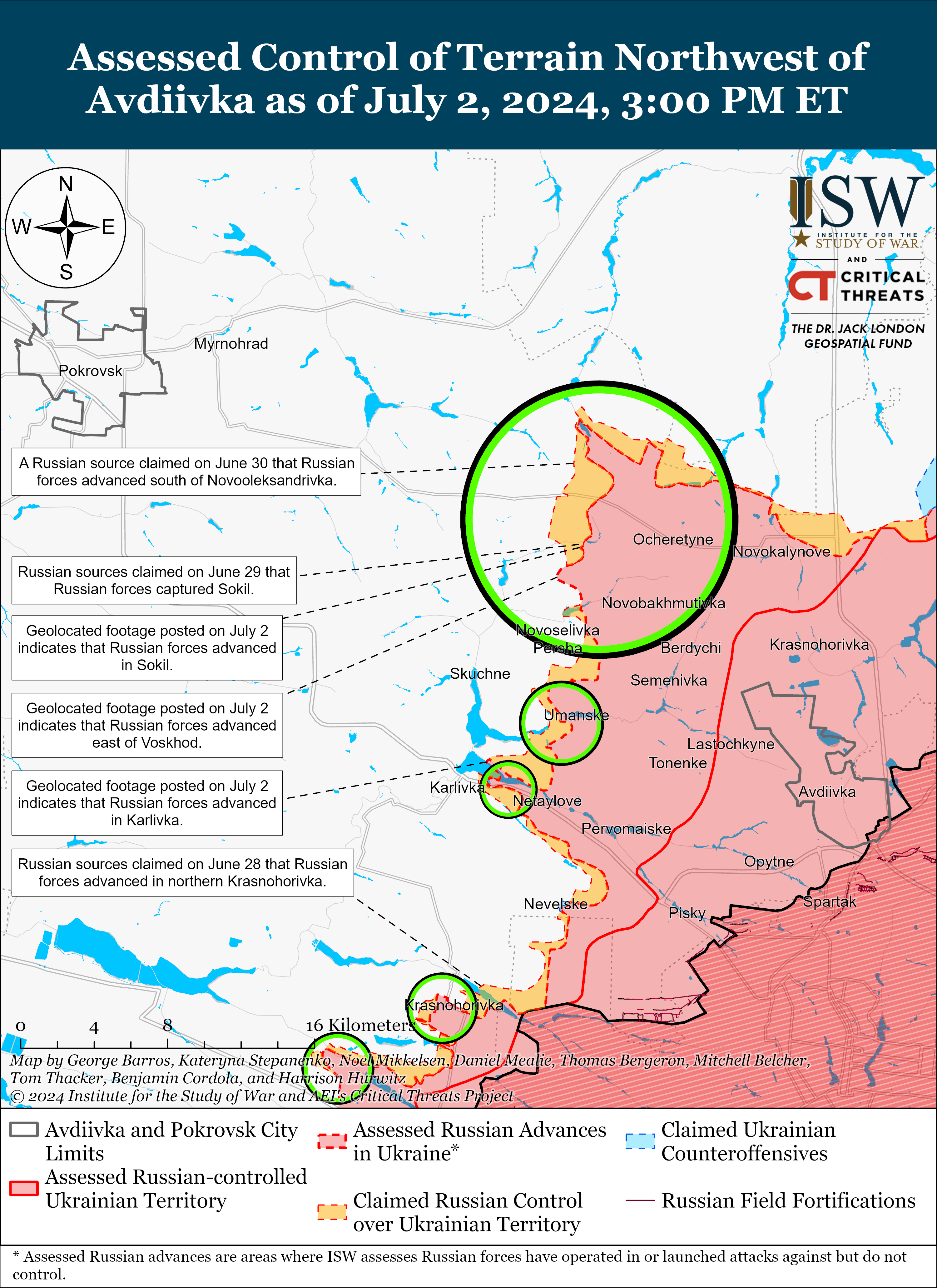 Враг продвинулся в Волчанске, Часовом Яру и около Авдеевки: карты ISW