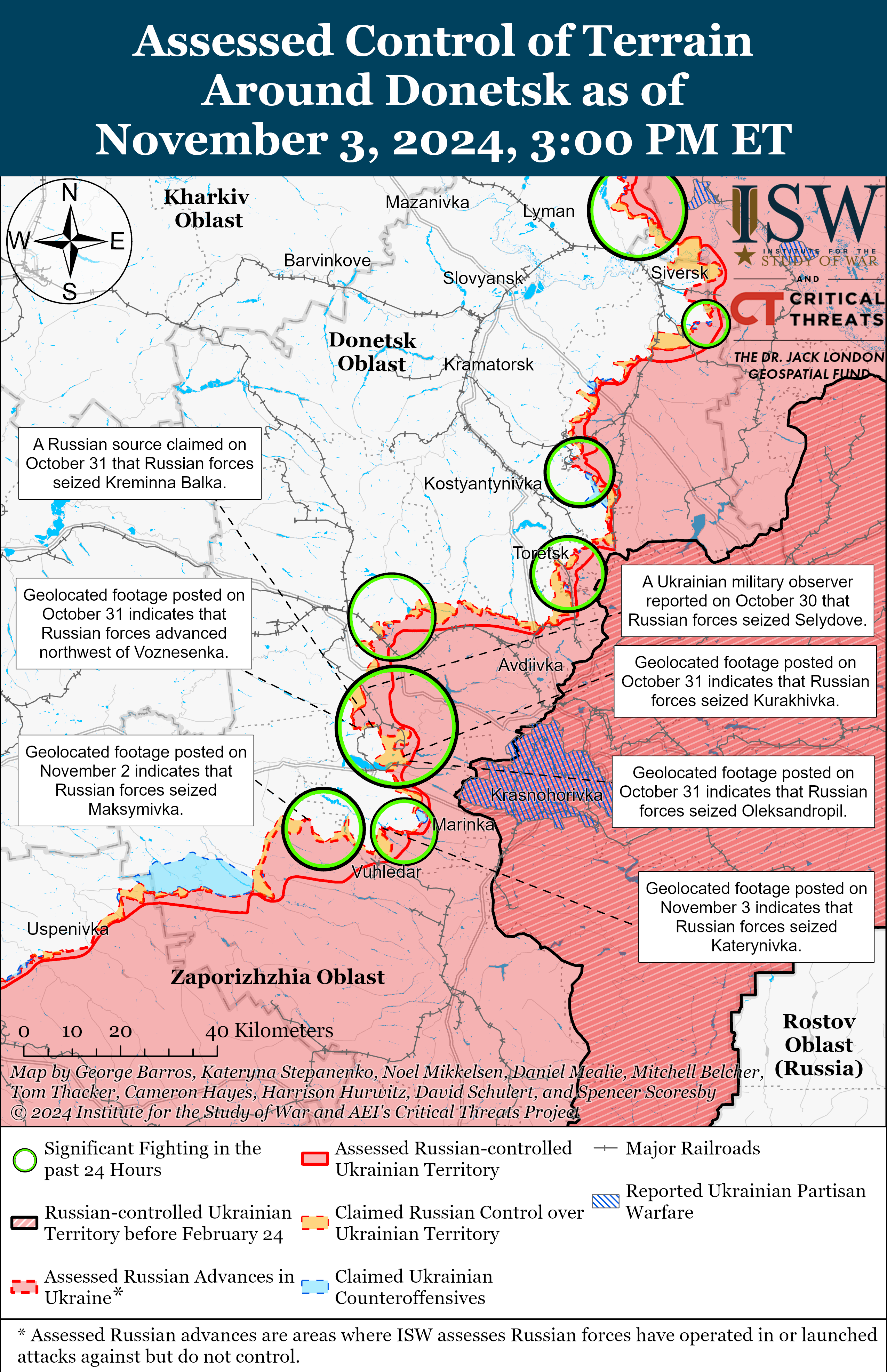 Войска РФ продвинулись в районе Сватово, Кременной, Северска и Угледара: карты ISW