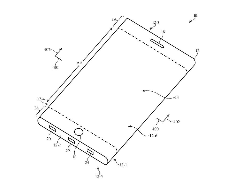 Вместо кнопок - сенсоры: Apple подала патент на iPhone с гибким дисплеем