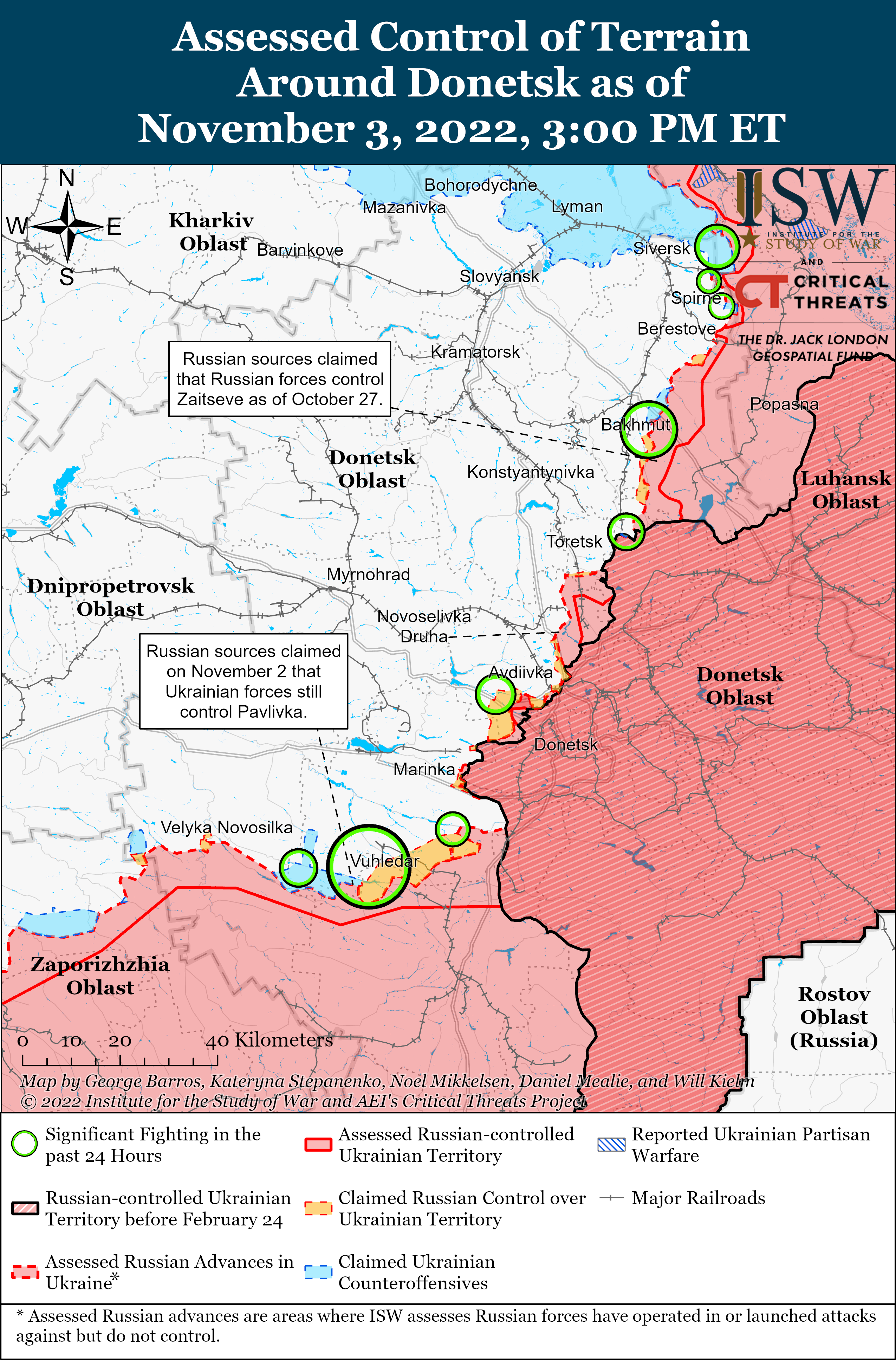 ВСУ усиливают штурмы возле Кременной, а оккупанты наступают вблизи Бахмута: карты боев