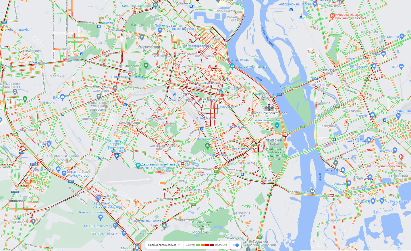 Карта спб пробки на дорогах онлайн