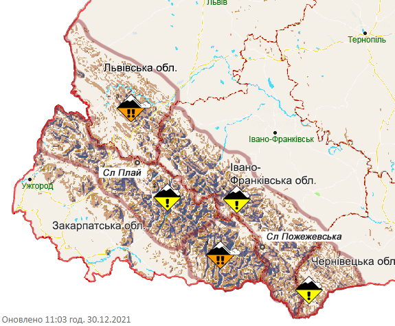 В Карпатах до конца года сохранится опасность схождения лавин: карта