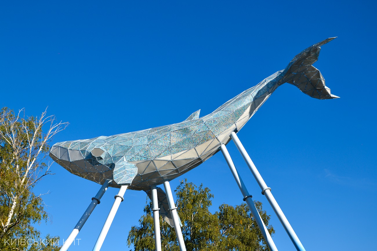 Стало известно, что символизирует огромная скульптура кита, которую установили в Киеве (фото)