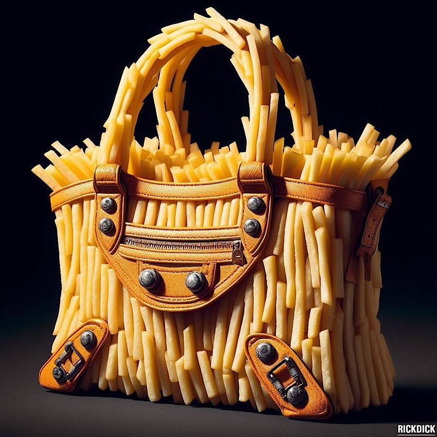 ИИ создал необычные сумки: картофель фри, картонный пакет, конструктор. И это еще не все (фото)