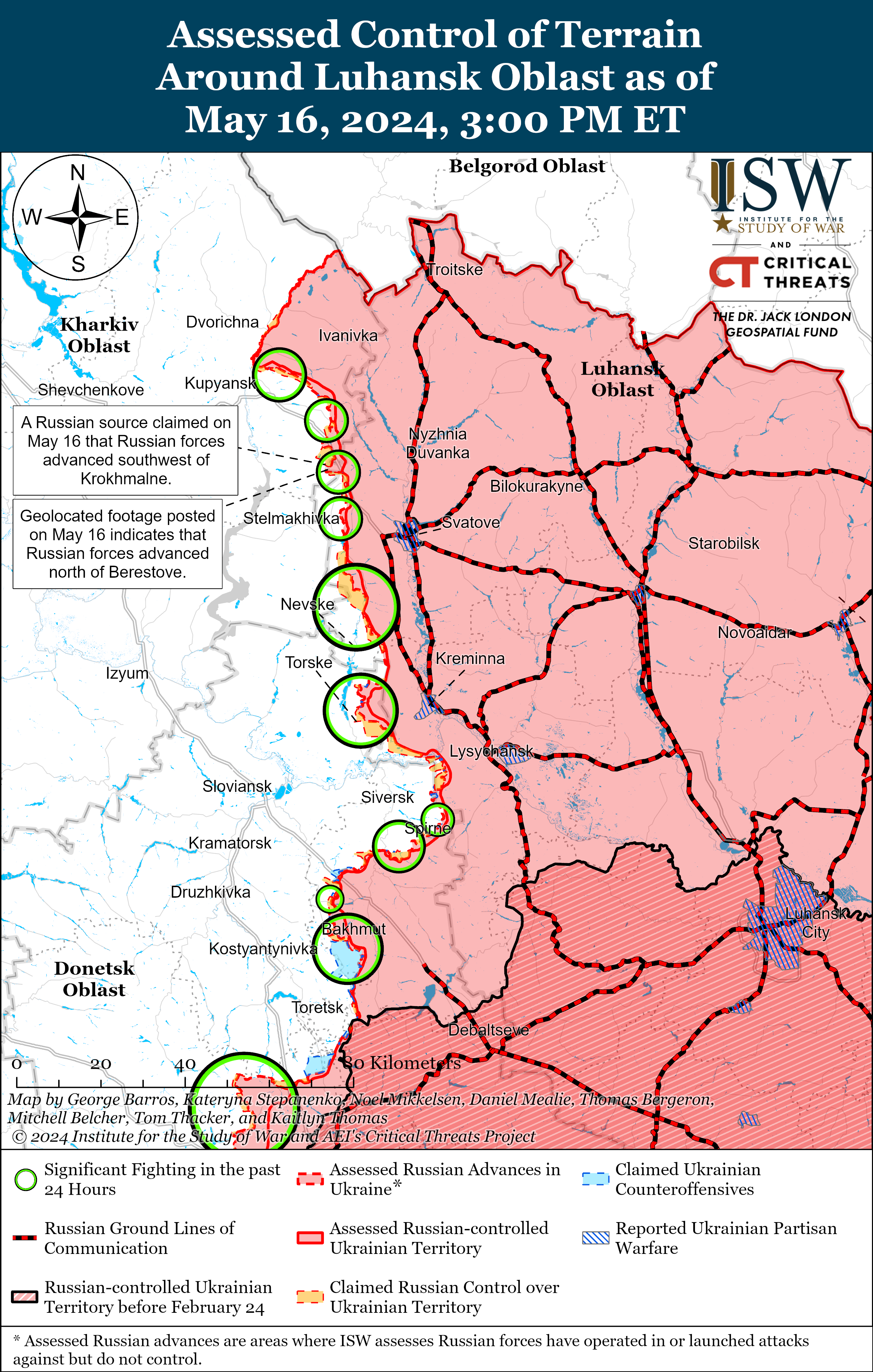 ЗСУ витіснули ворога з позиції під Куп'янськом, РФ тисне в Харківській області: карти ISW