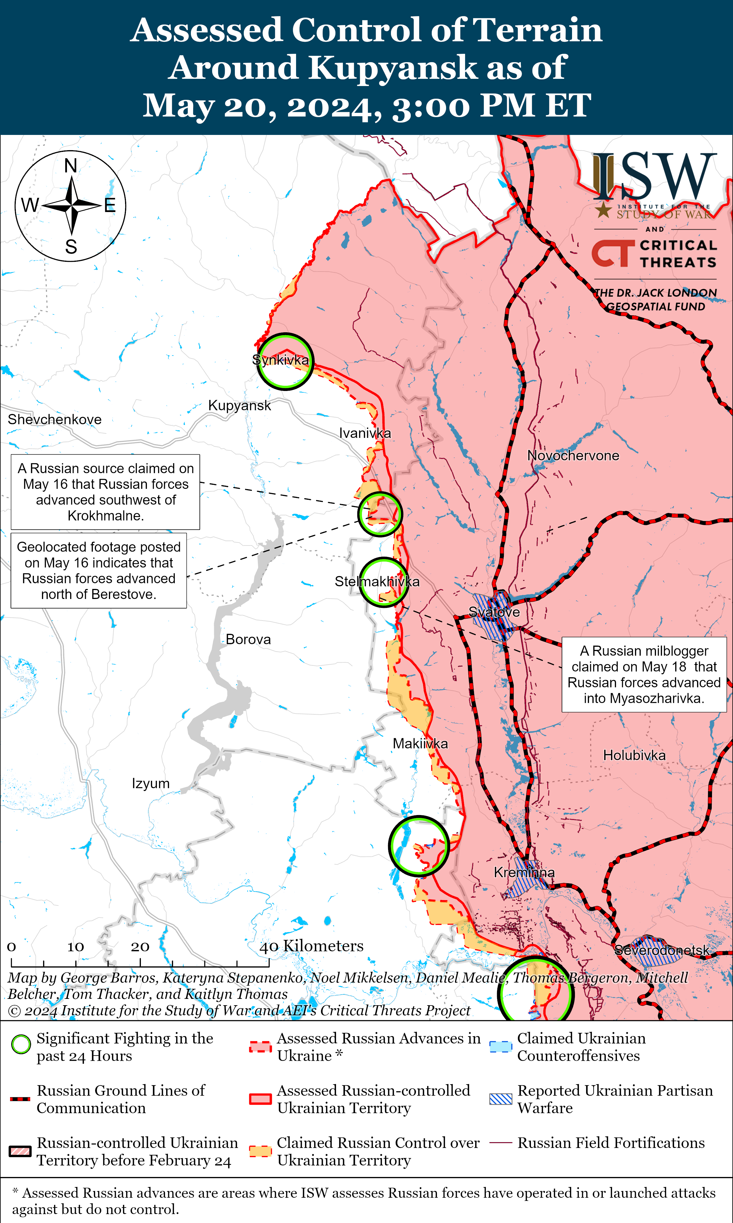 РФ тисне на кількох напрямках і перекидає підрозділи до Херсонської області: карти ISW