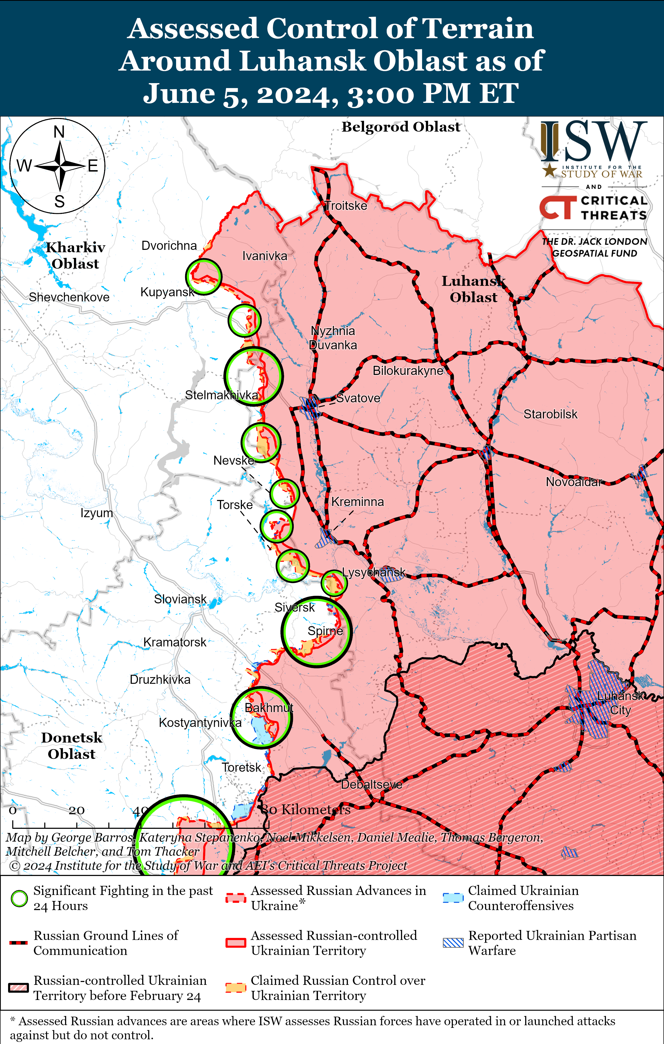 ВСУ "выдавливают" оккупантов из Харьковской области, РФ давит на ряде направлений: карты ISW