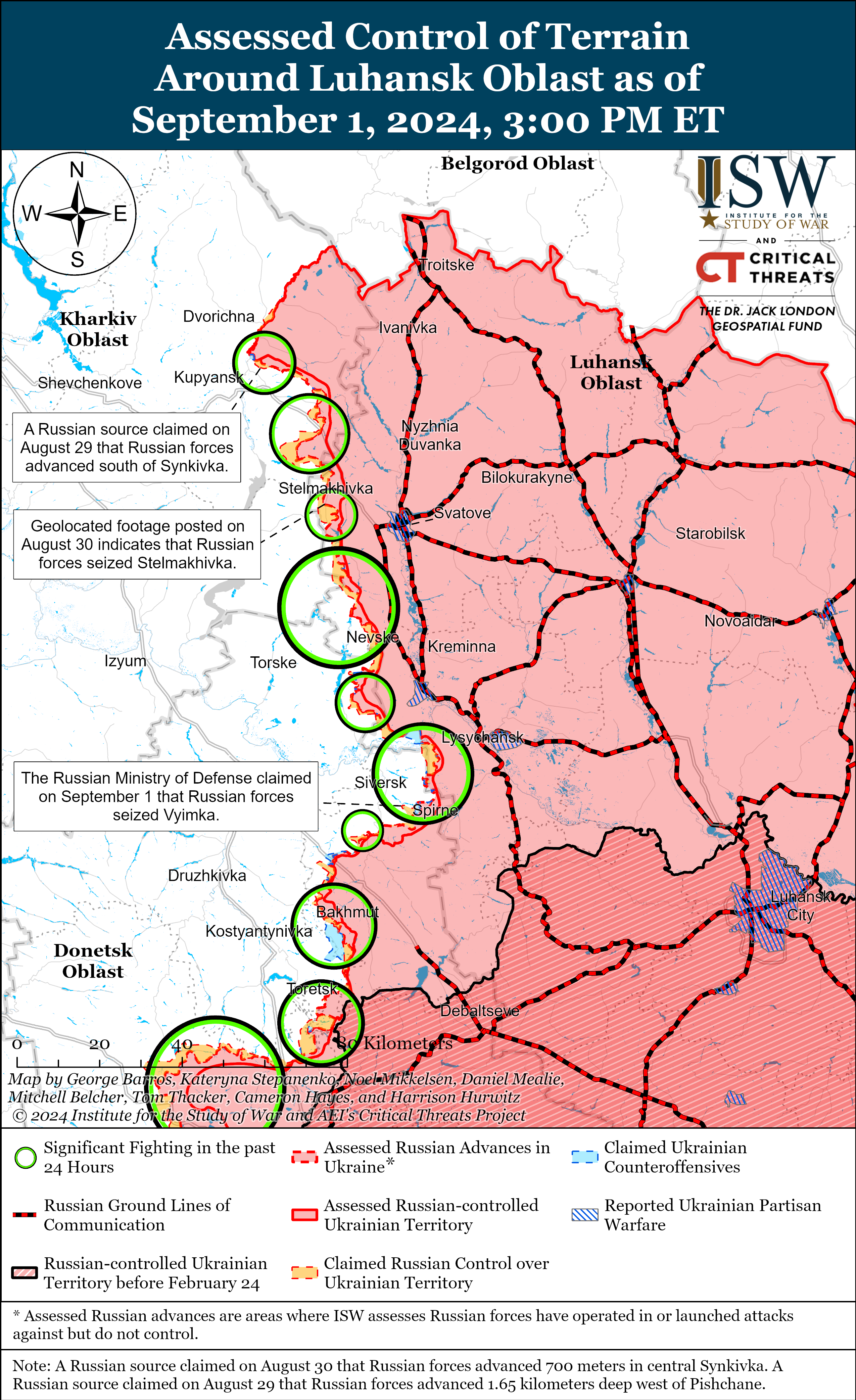 Окупанти просунулися у Харківській та Донецькій областях: карти ISW