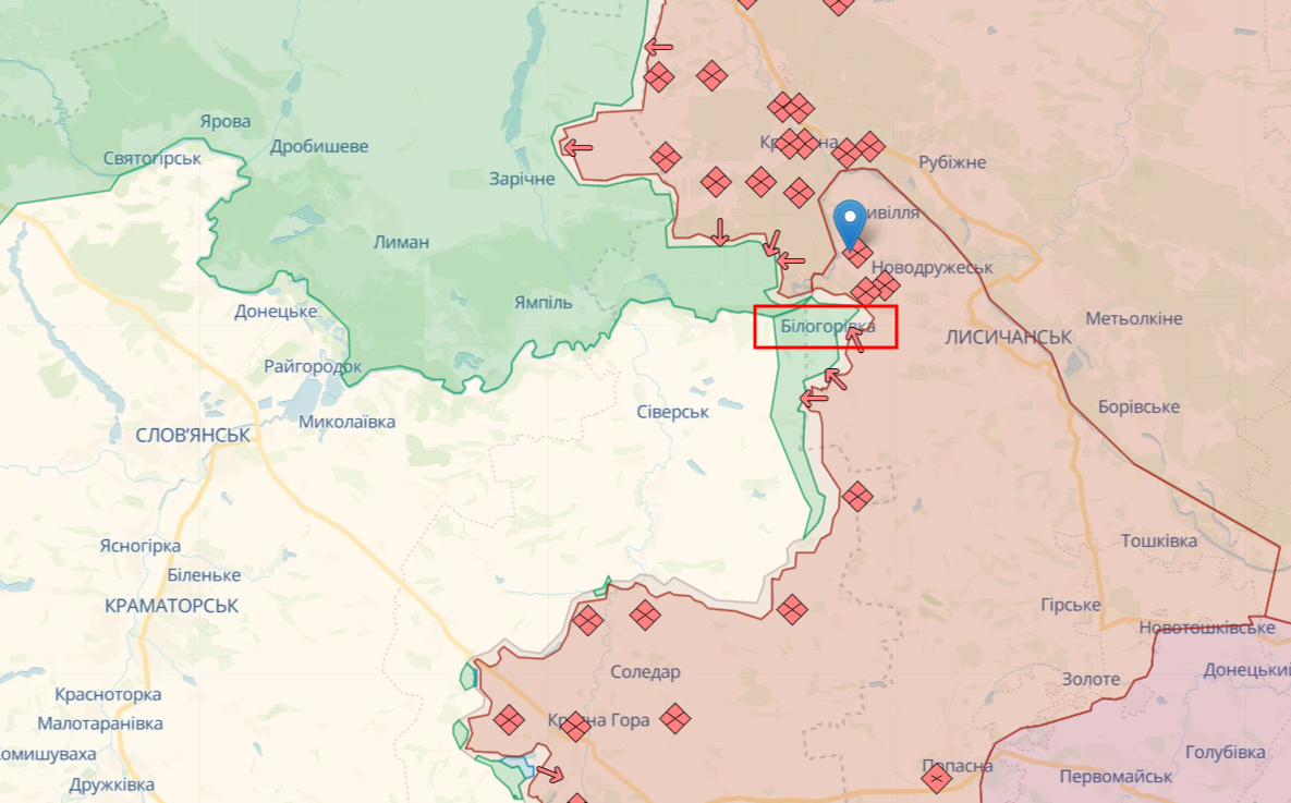 Карта украины военное положение