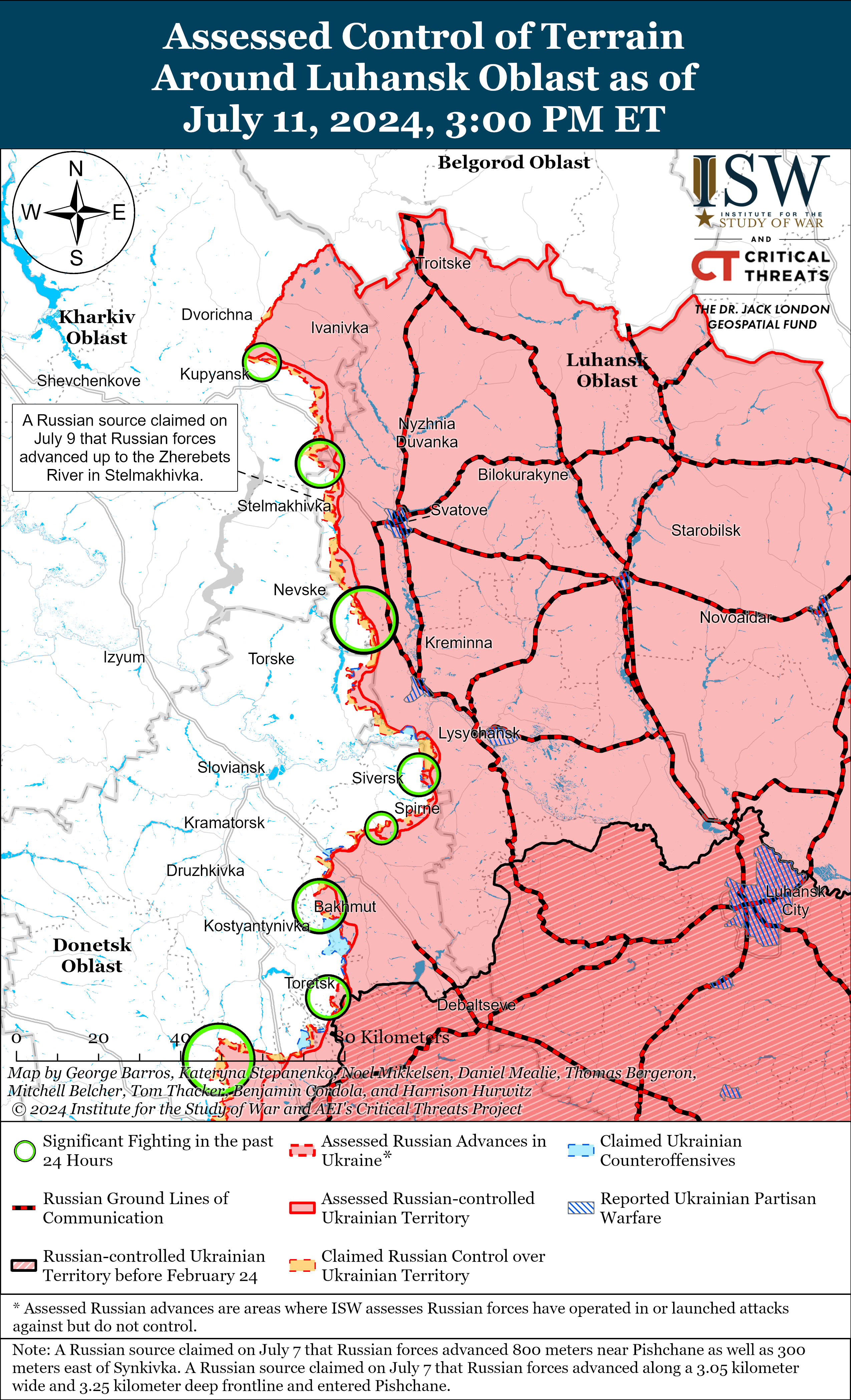 ЗСУ просунулися на Харківському напрямку, а ворог тисне в Донецькій області: карти ISW