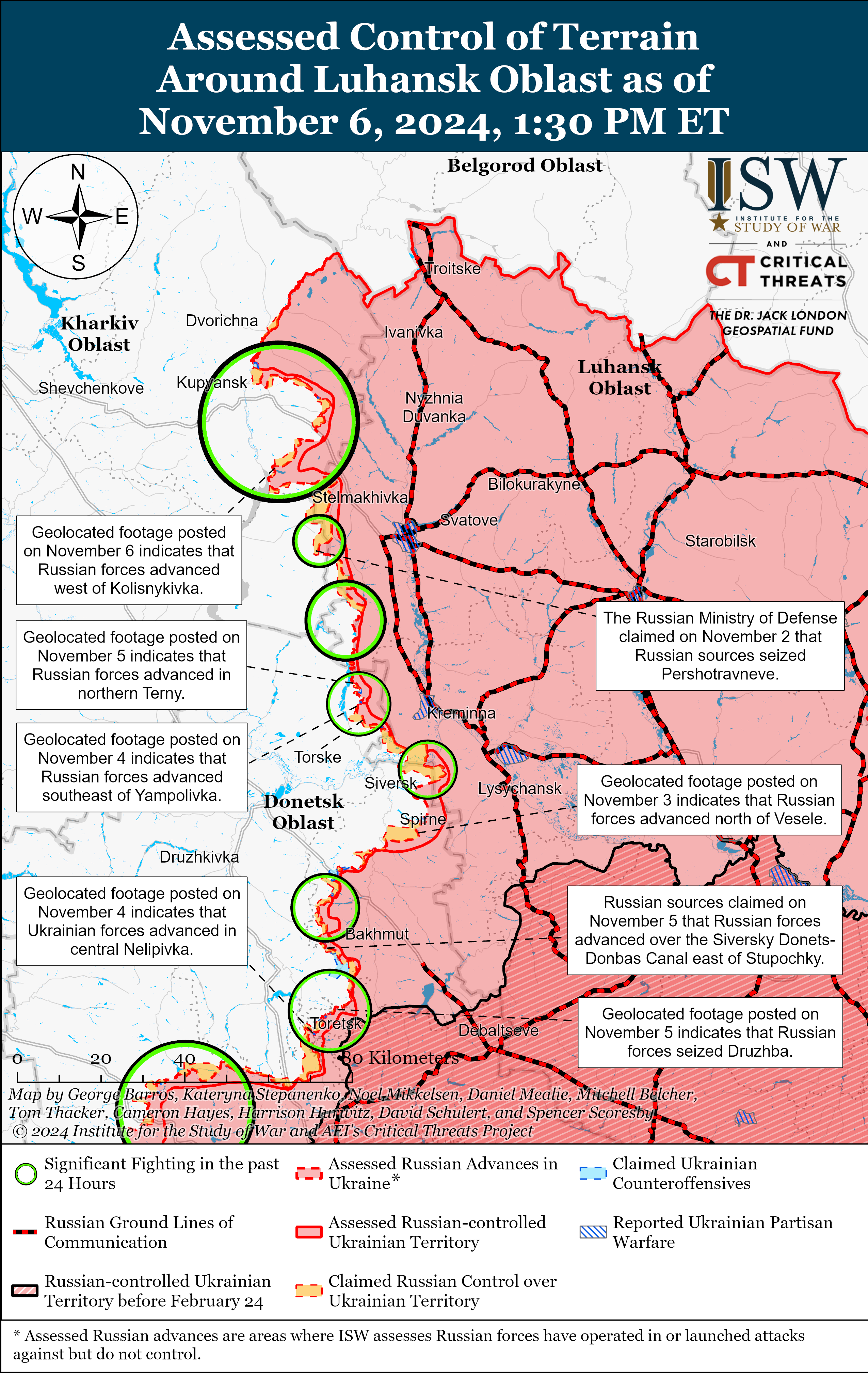 Окупанти просунулися на п'яти напрямках: карти ISW