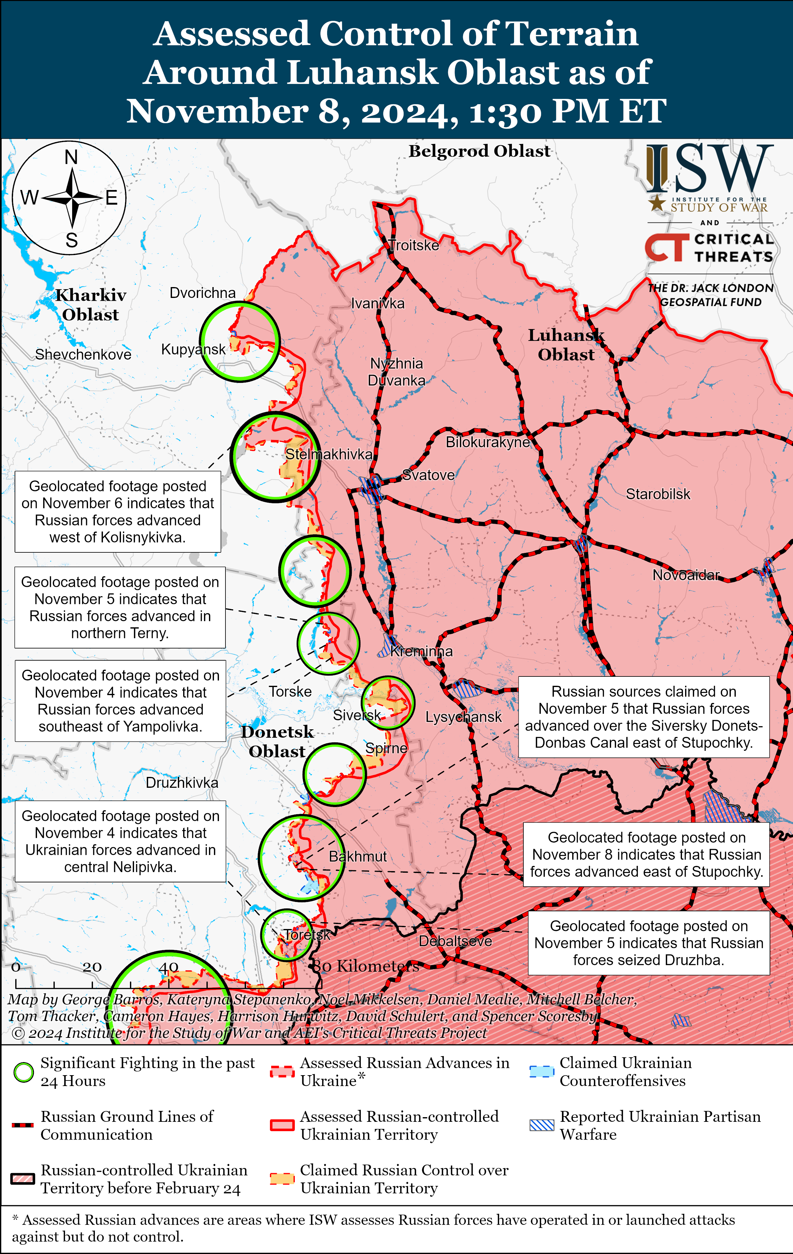 ЗСУ просунулися у Курській області, а ворог тисне на Донбасі: карти ISW