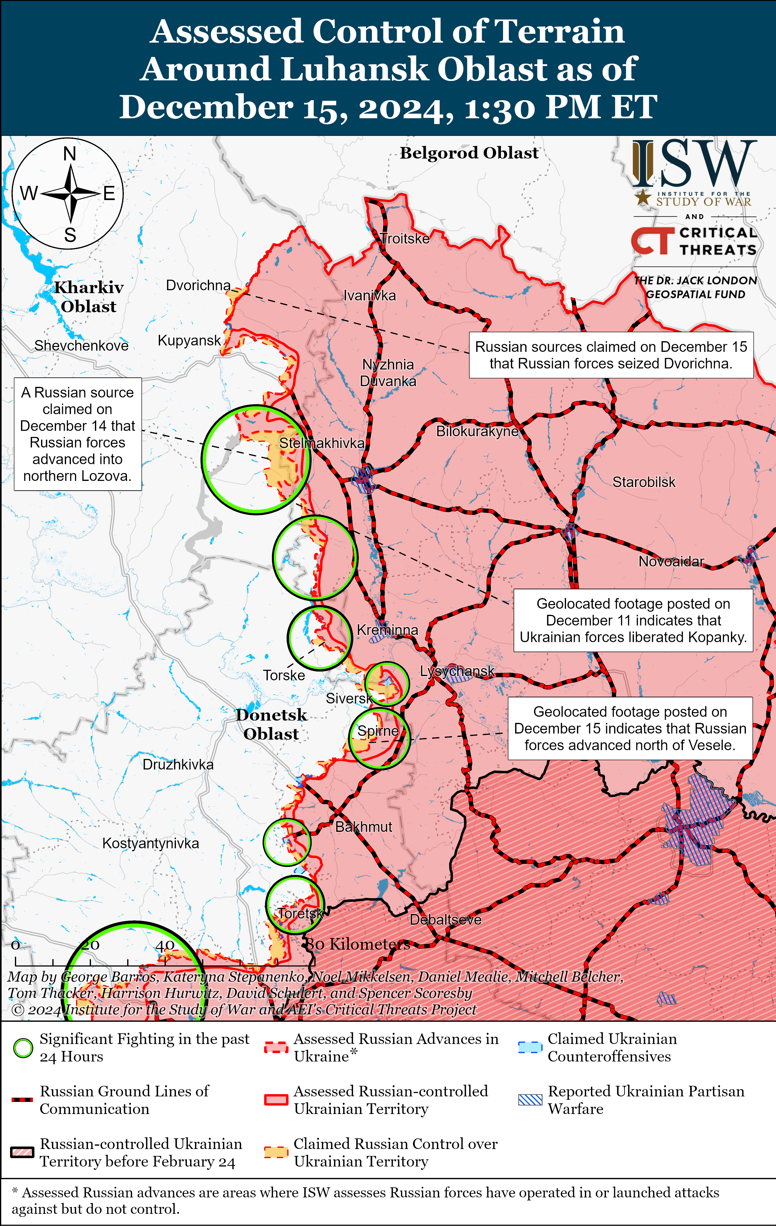 Враг продвинулся под Северском и Торецком, Покровском и Угледаром: карты ISW