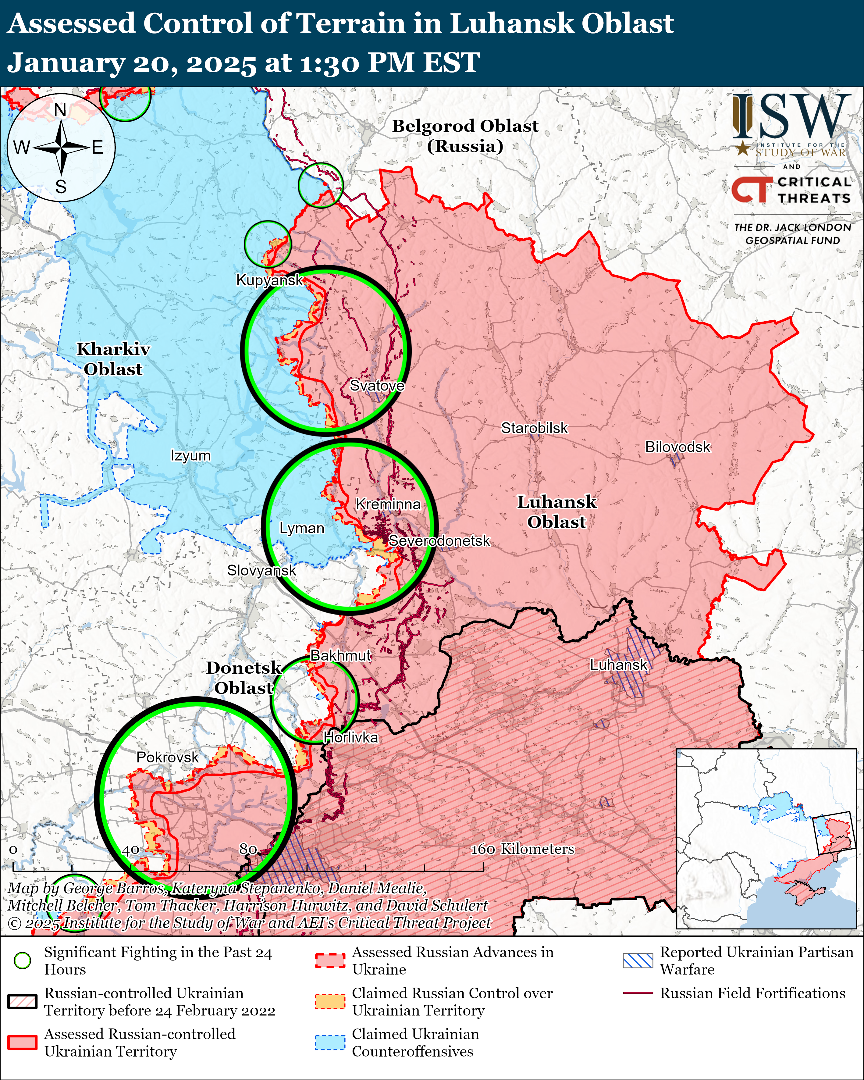 Оккупанты продвинулись на трех направлениях в Донецкой области: карты ISW