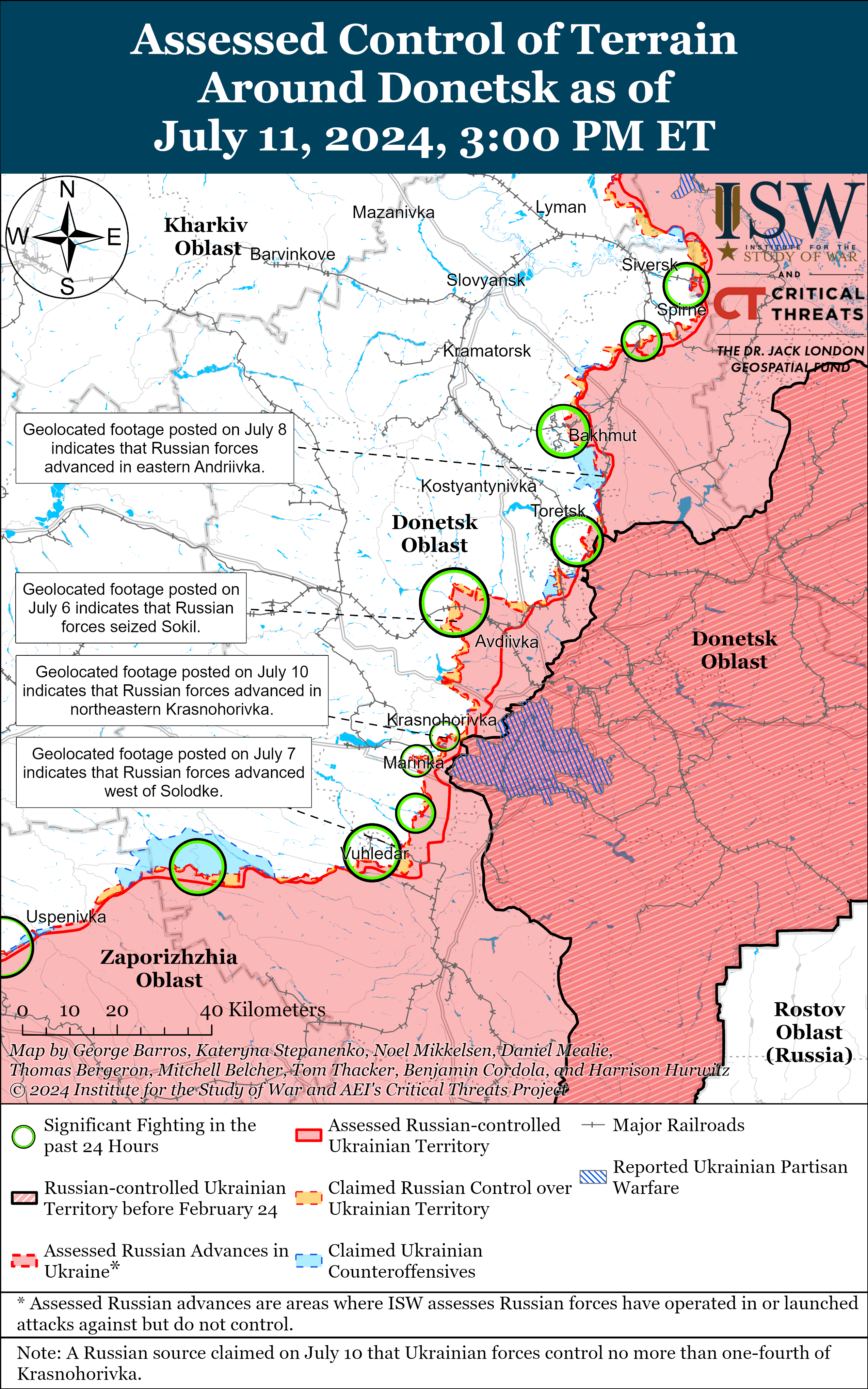 ЗСУ просунулися на Харківському напрямку, а ворог тисне в Донецькій області: карти ISW