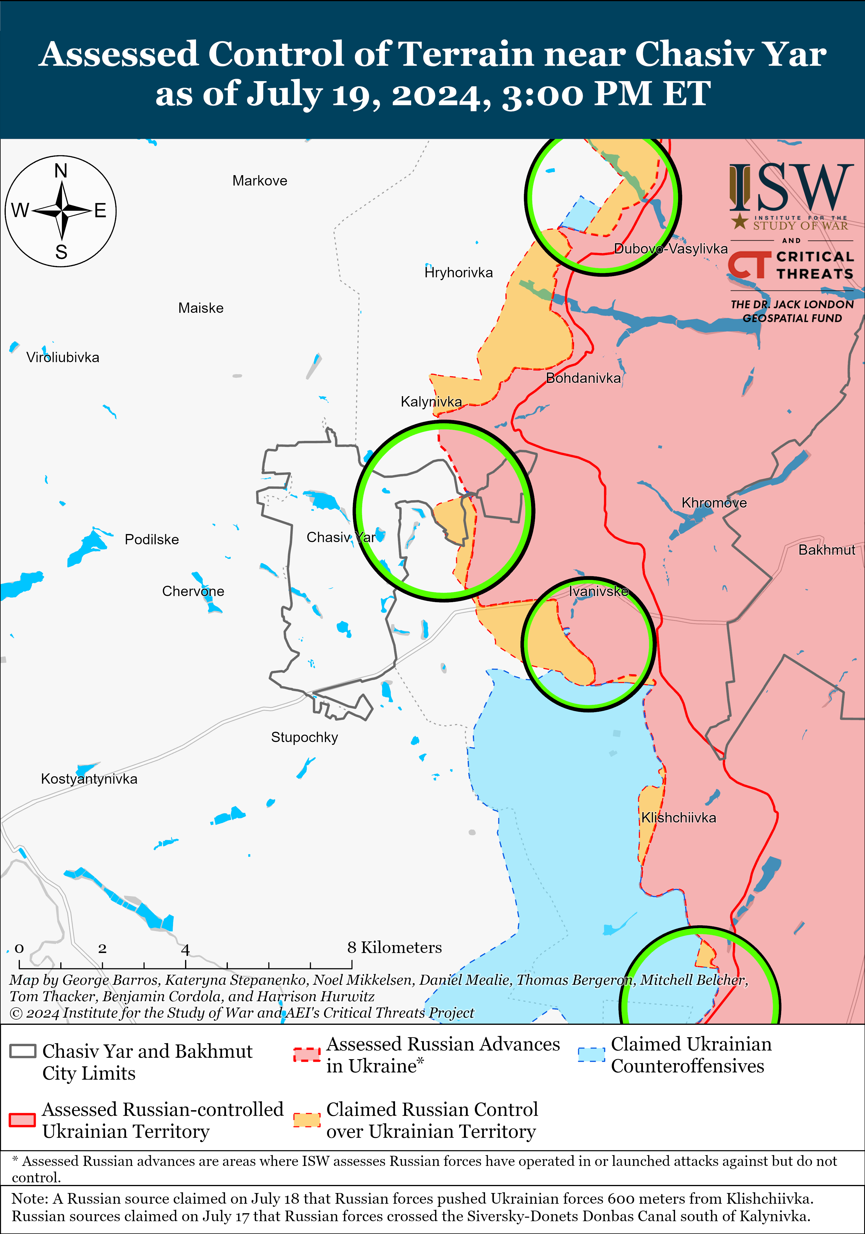 Оккупанты продвинулись возле Северска, Торецка и Авдеевки: карты ISW