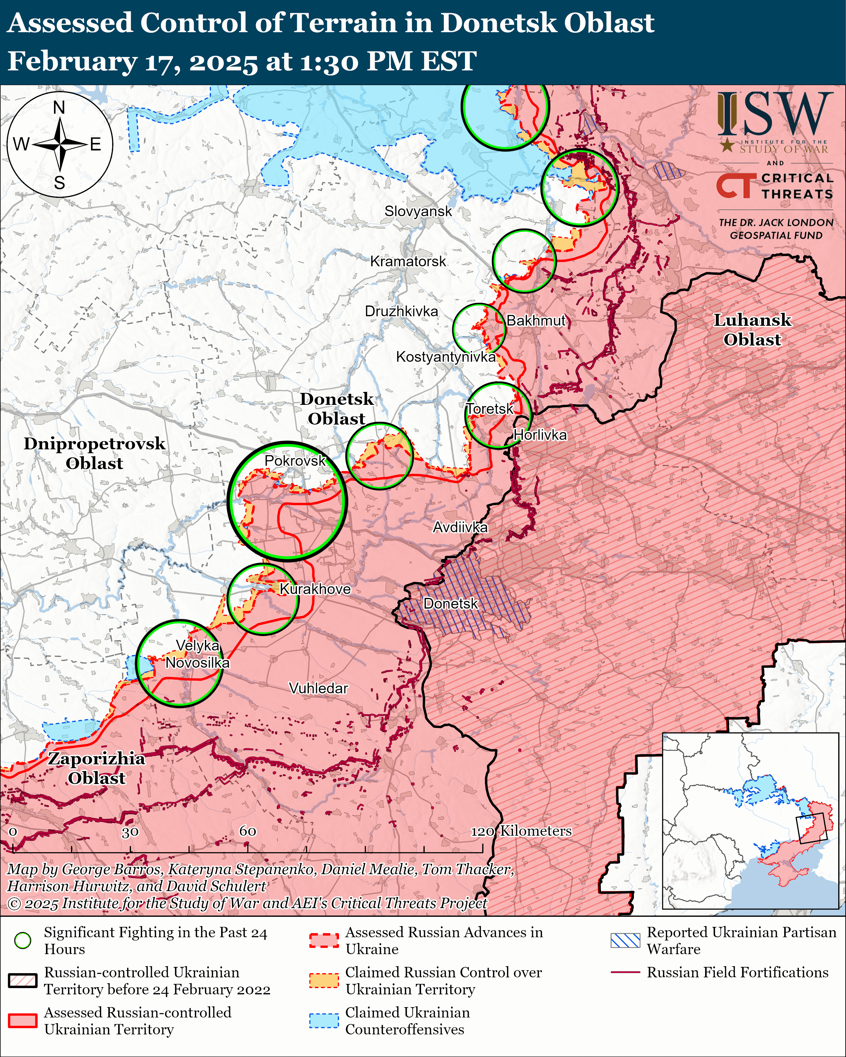 Ворог просунувся під Торецьком і Покровськом, Кураховим і Великою Новосілкою: карти ISW