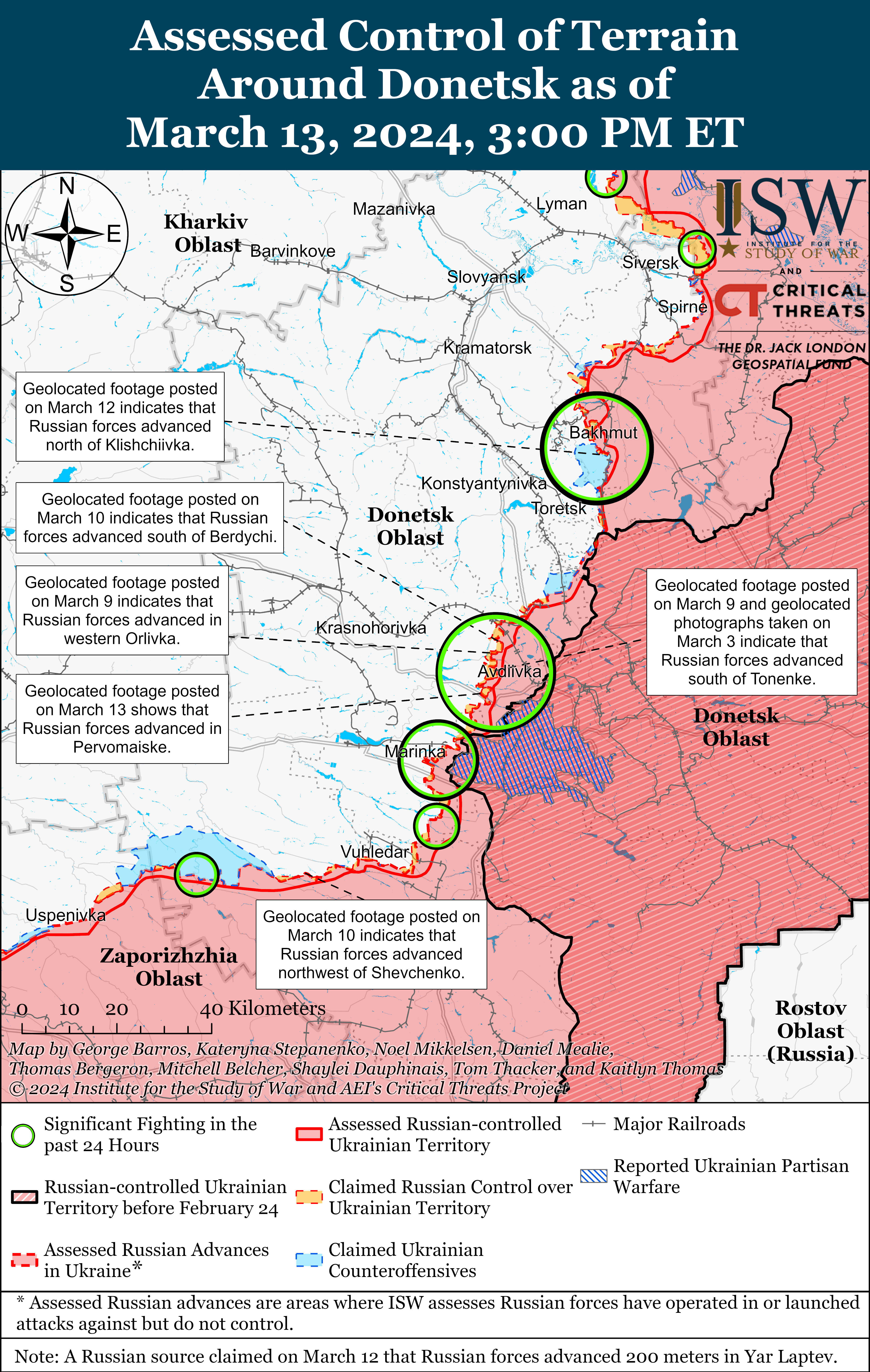 Позиционные бои идут на большинстве направлений, "горячее всего" под Авдеевкой: карты ISW