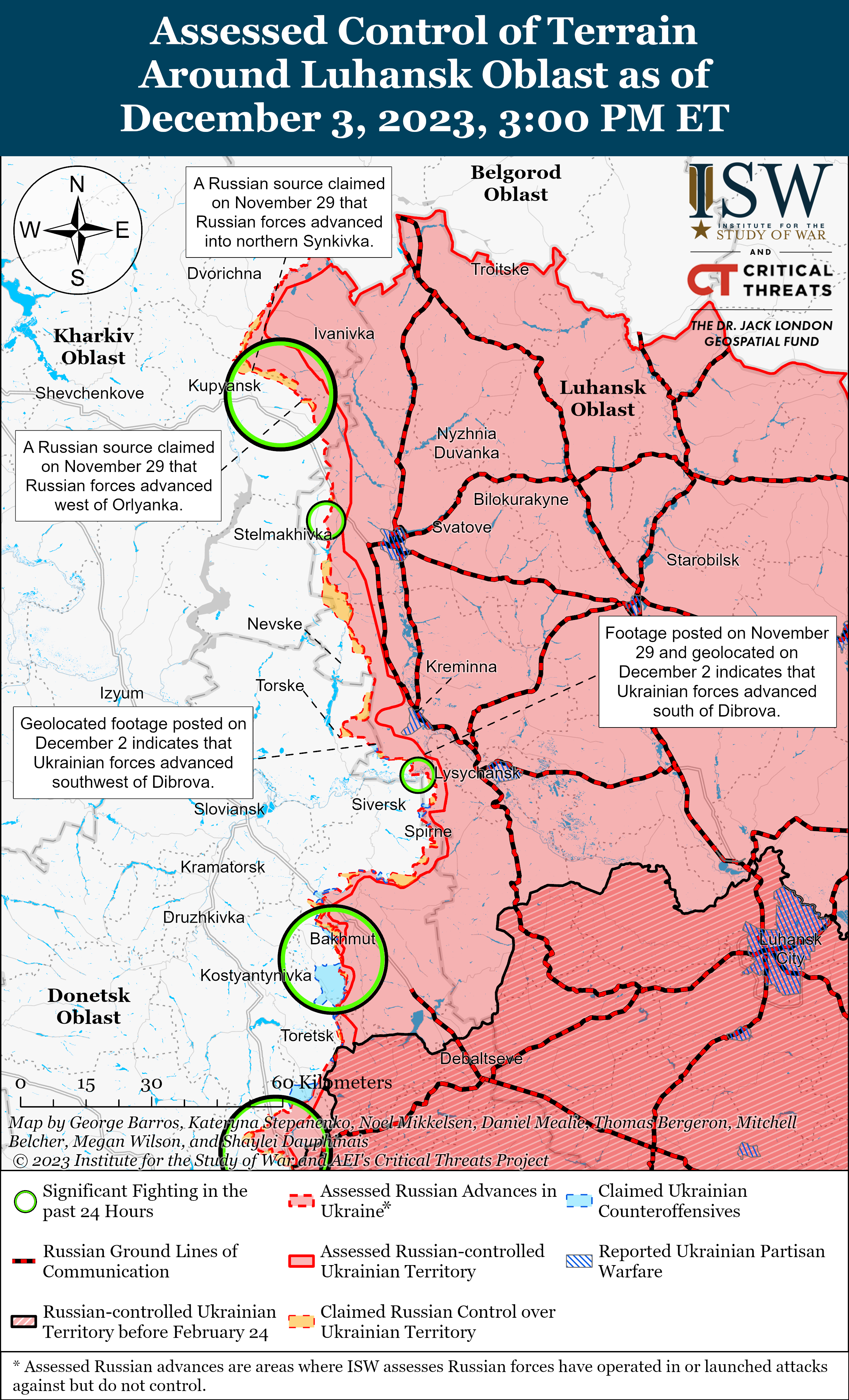 ЗСУ підтвердили просування в районі Кремінної Луганської області: карти ISW
