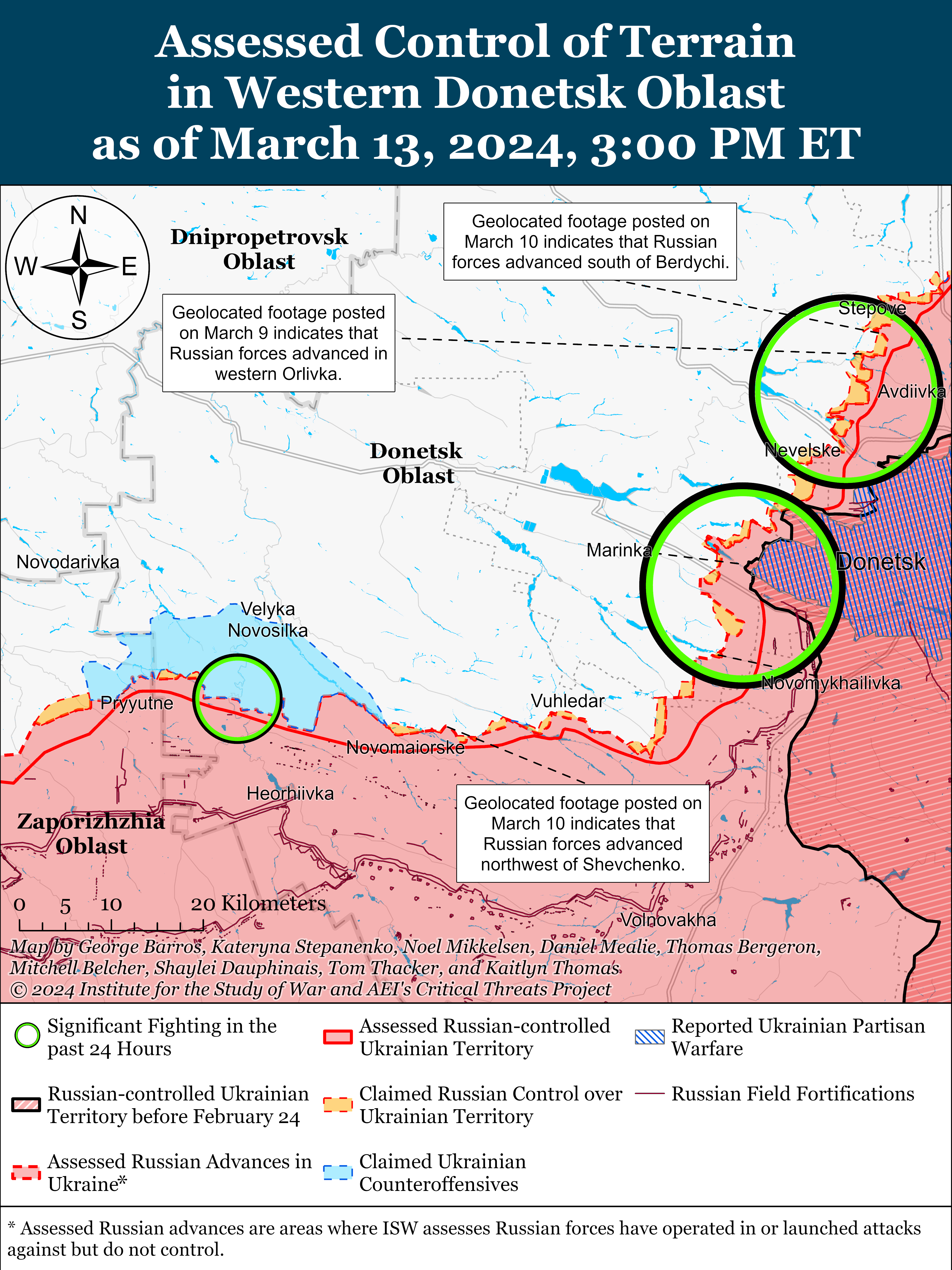 Позиционные бои идут на большинстве направлений, "горячее всего" под Авдеевкой: карты ISW