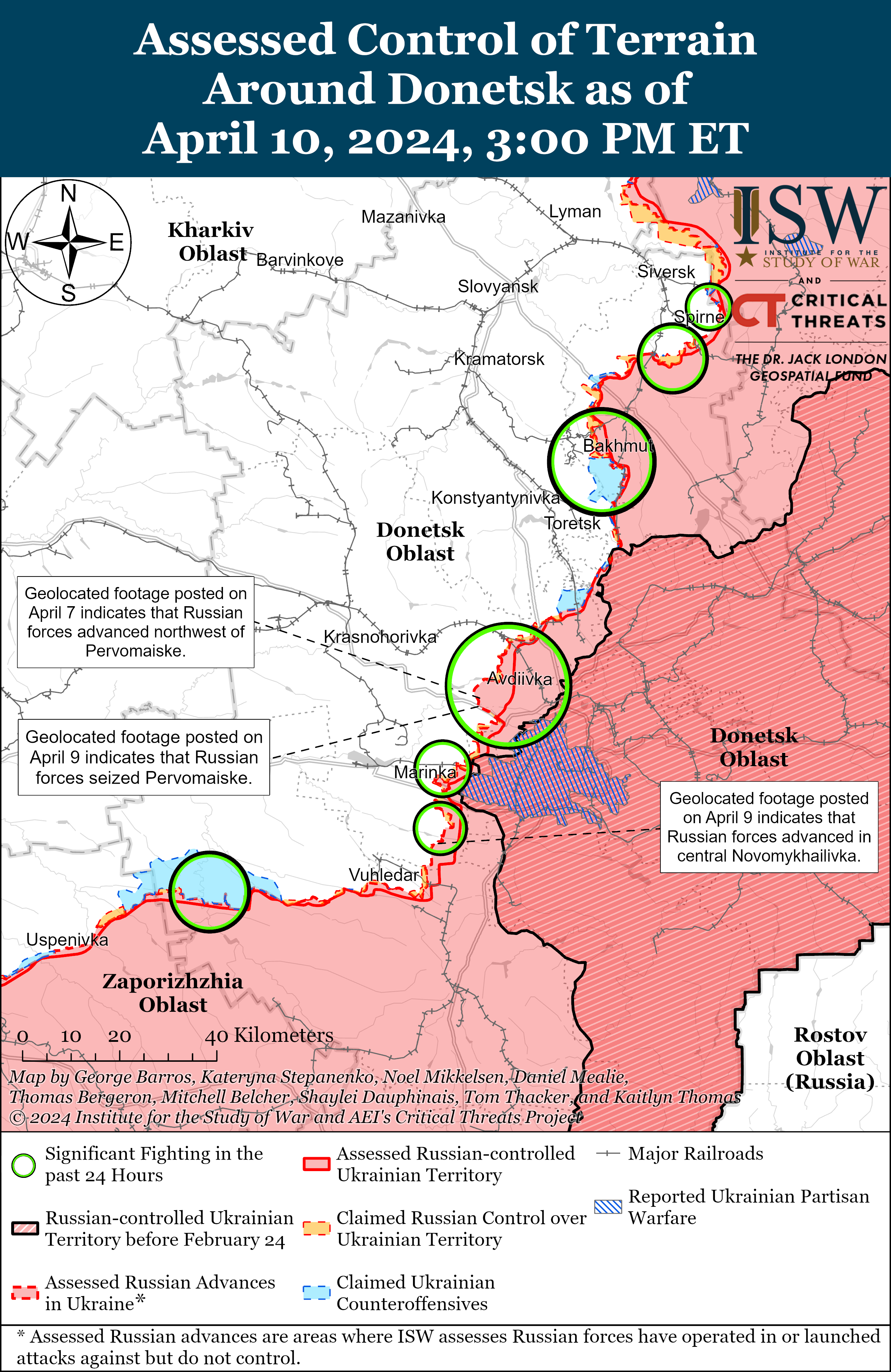 ВСУ сожгли много техники оккупантов возле Тернов: карты ISW