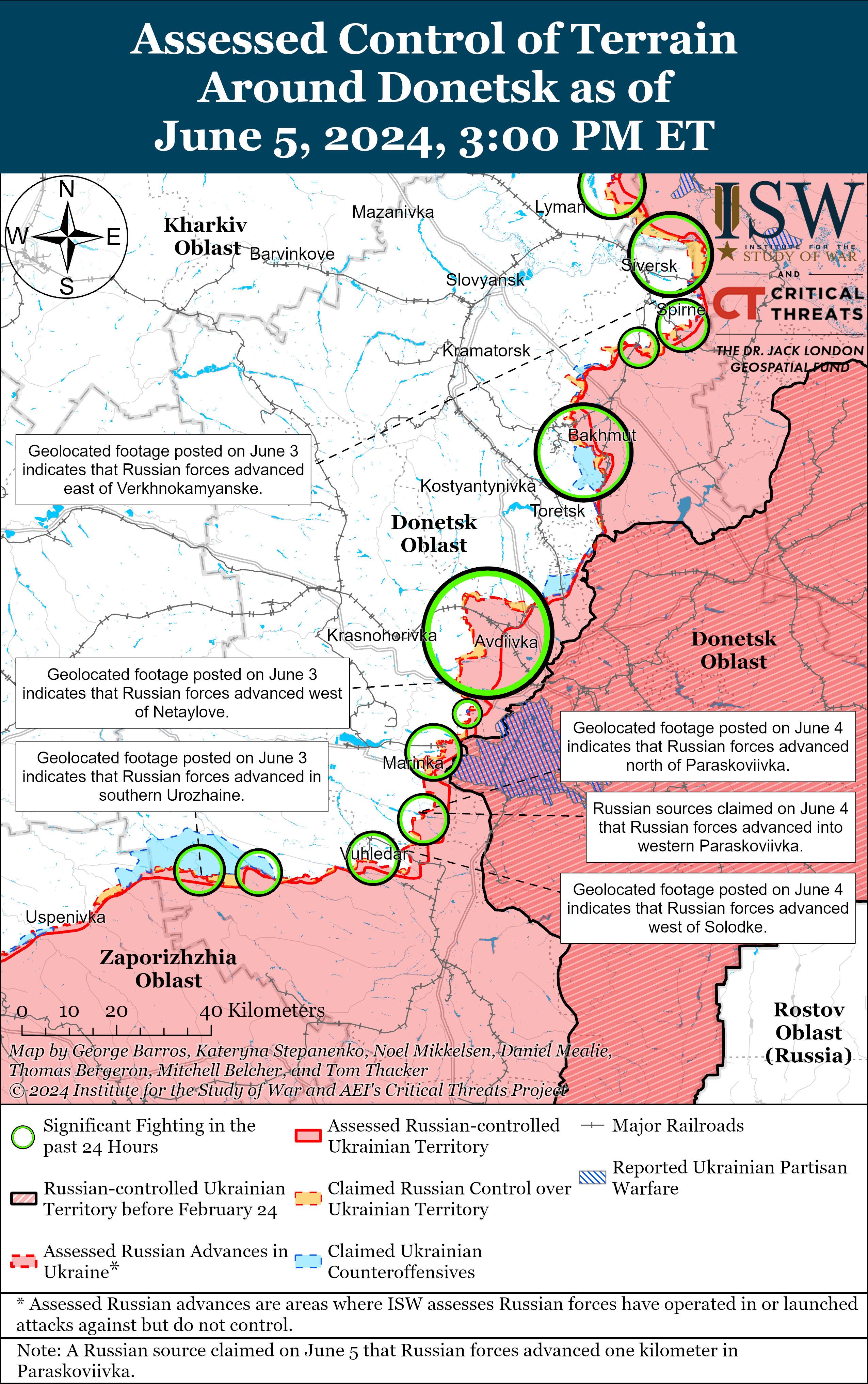 ВСУ "выдавливают" оккупантов из Харьковской области, РФ давит на ряде направлений: карты ISW