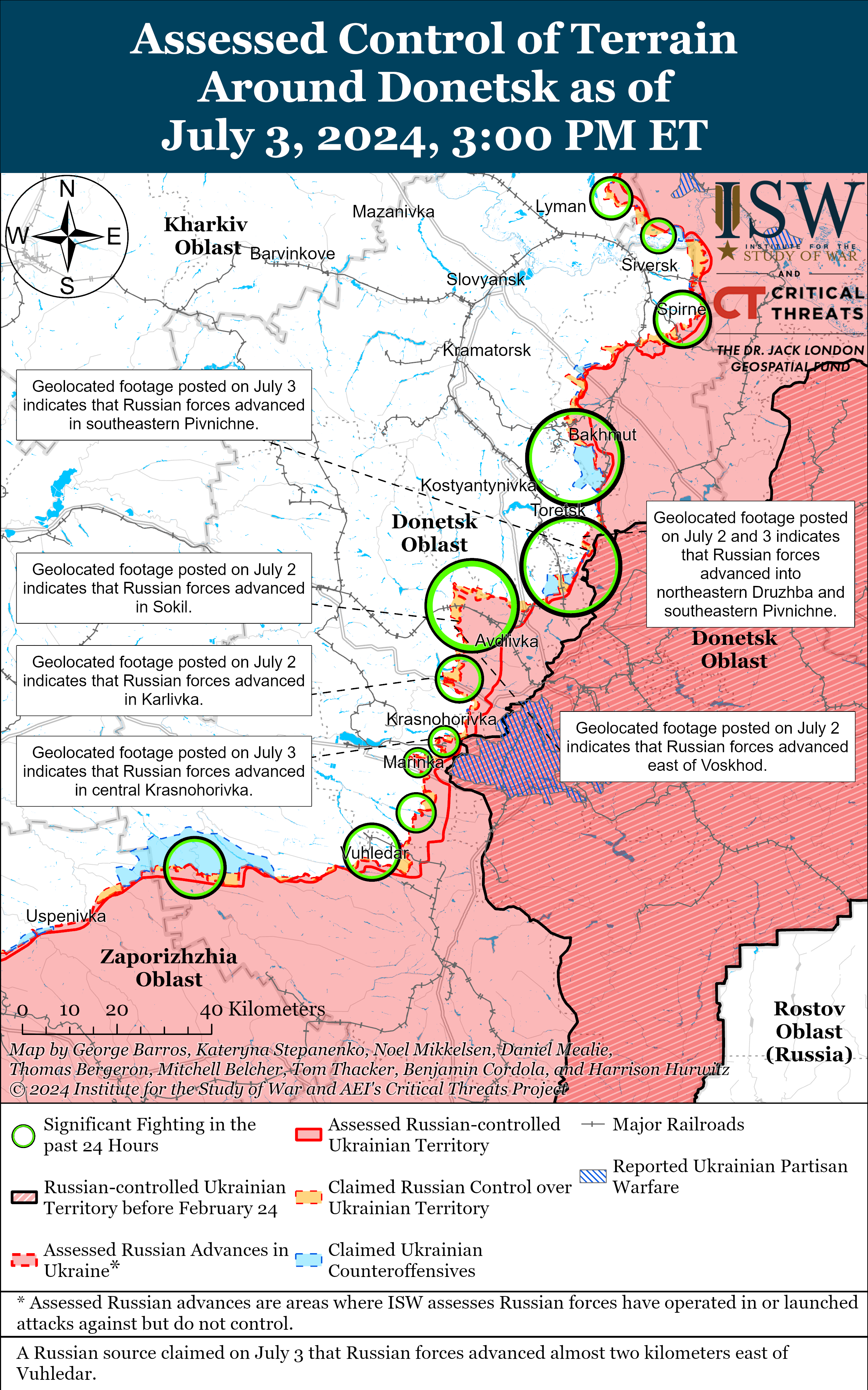 ВСУ имели успех в Волчанске и под Кременной, враг давит на Торецком направлении: карты ISW