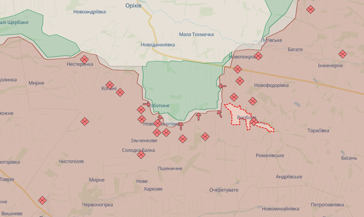 Россияне в районе Вербового увеличили количество наступательных и штурмовых действий, - ВСУ