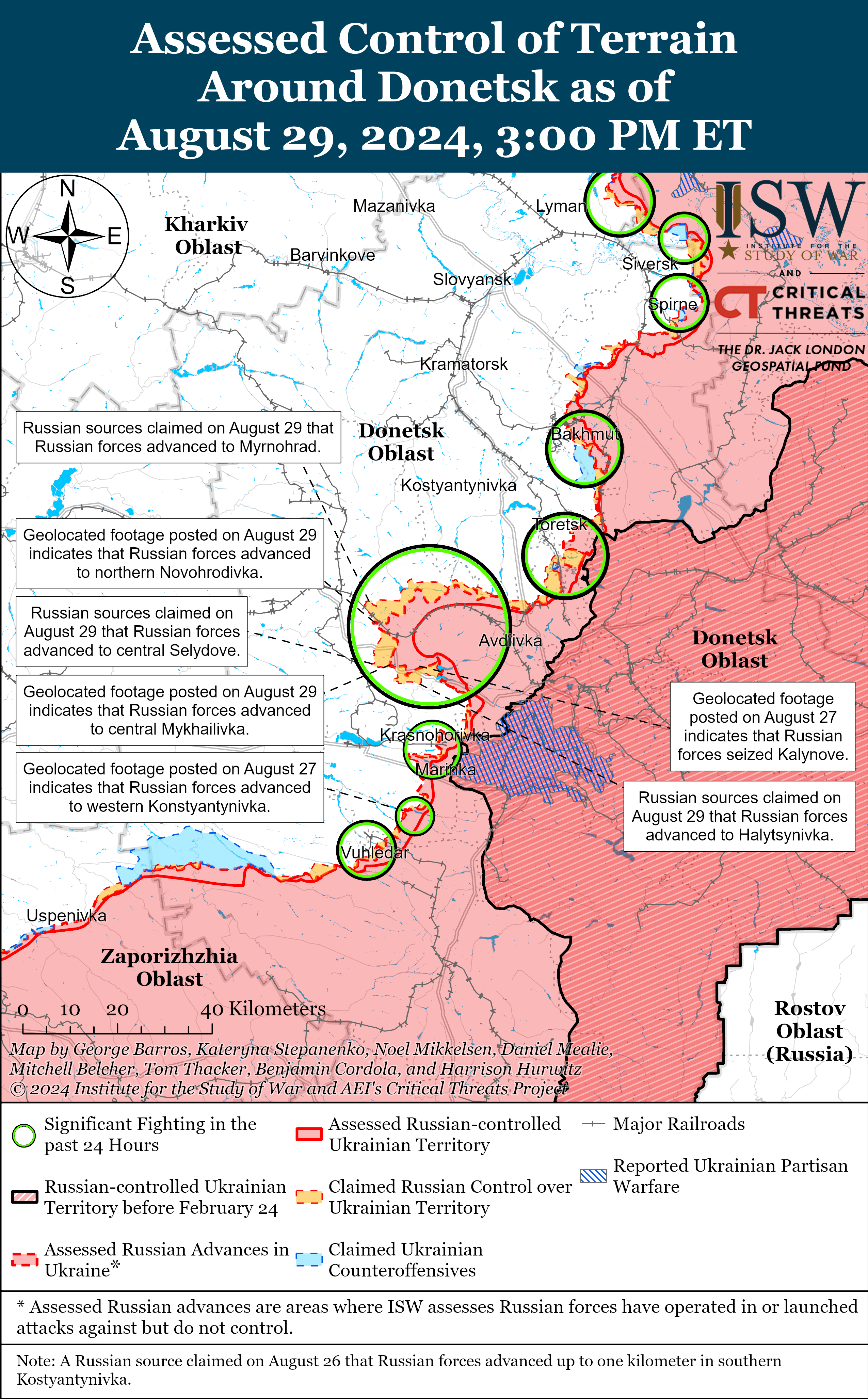 Загарбники просунулися в Україні на чотирьох напрямках: карти ISW