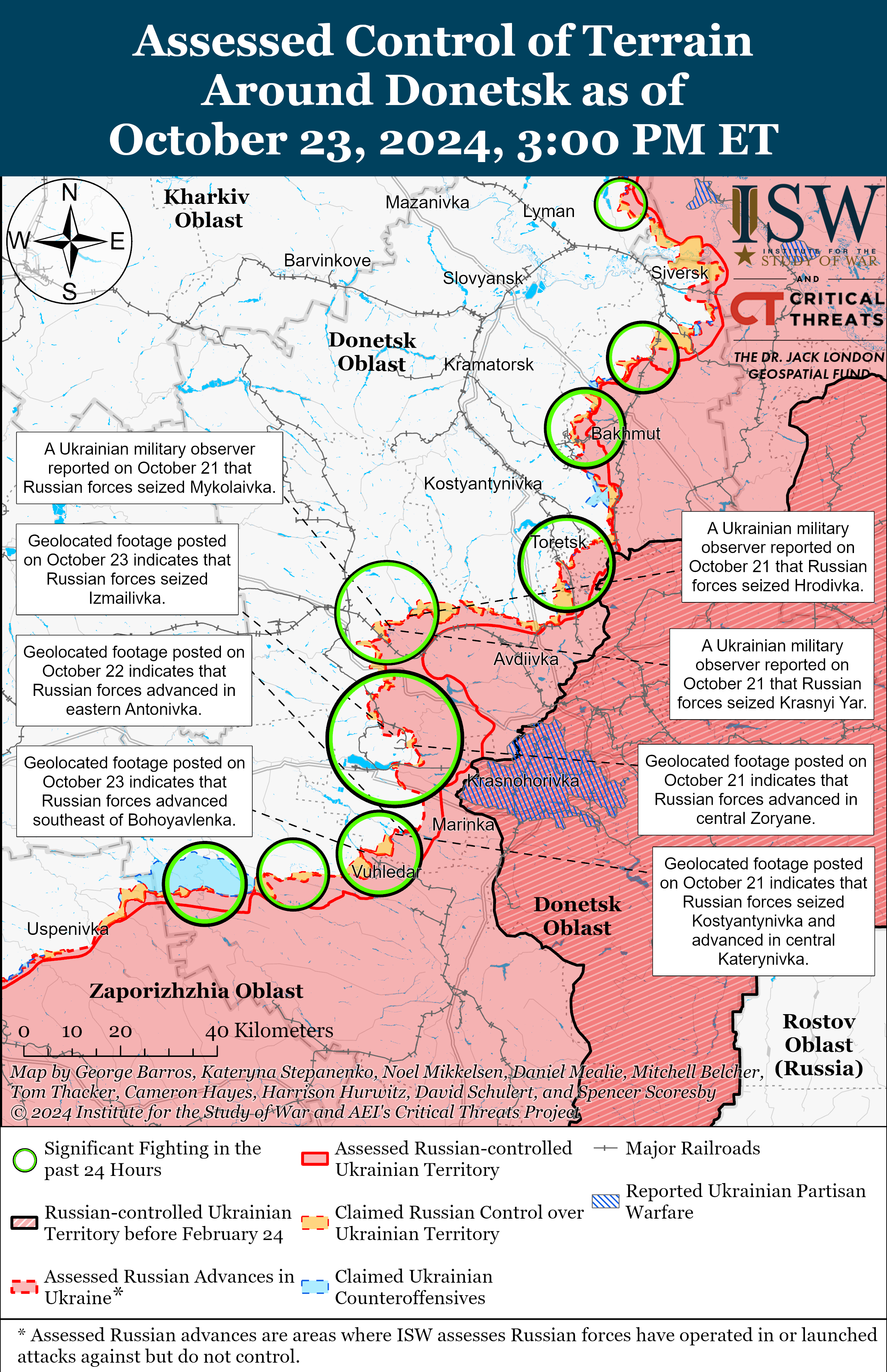 ВСУ продвинулись возле Коренево, РФ давит под Купянском, Покровском и Угледаром: карты ISW