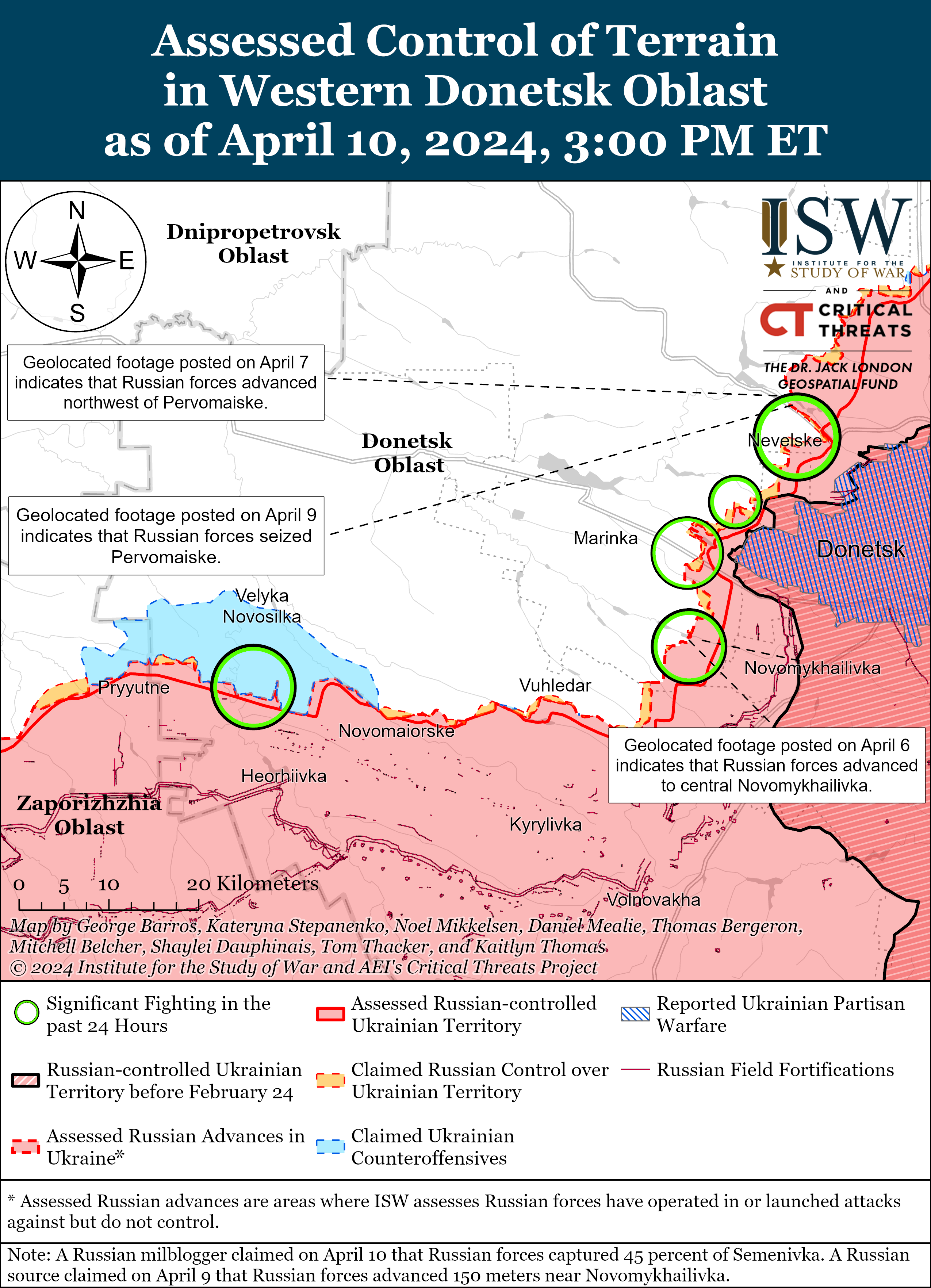 ВСУ сожгли много техники оккупантов возле Тернов: карты ISW