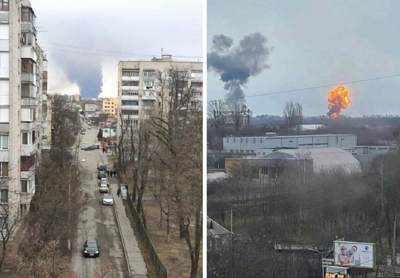 Появилось фото и видео из Винницы, по которой враг выпустил 8 ракет, разрушив аэропорт