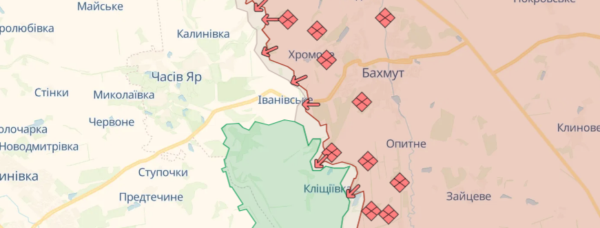 Россияне пытались сегодня наступать по линии "Часов Яр - Хромово - Бахмут". Что известно