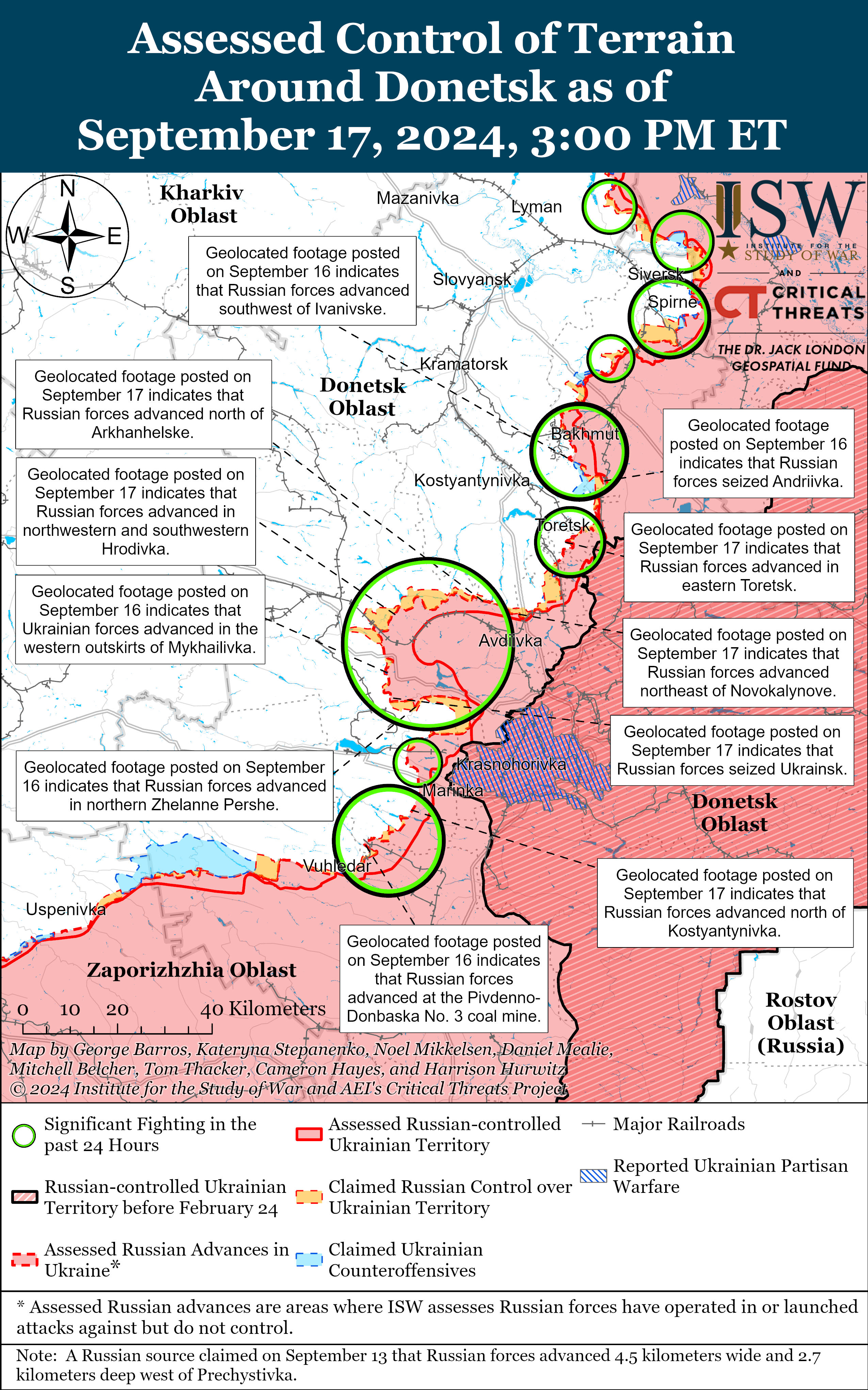 ВСУ имели успех в Волчанске, враг продвинулся вблизи Торецка и Покровска: карты ISW