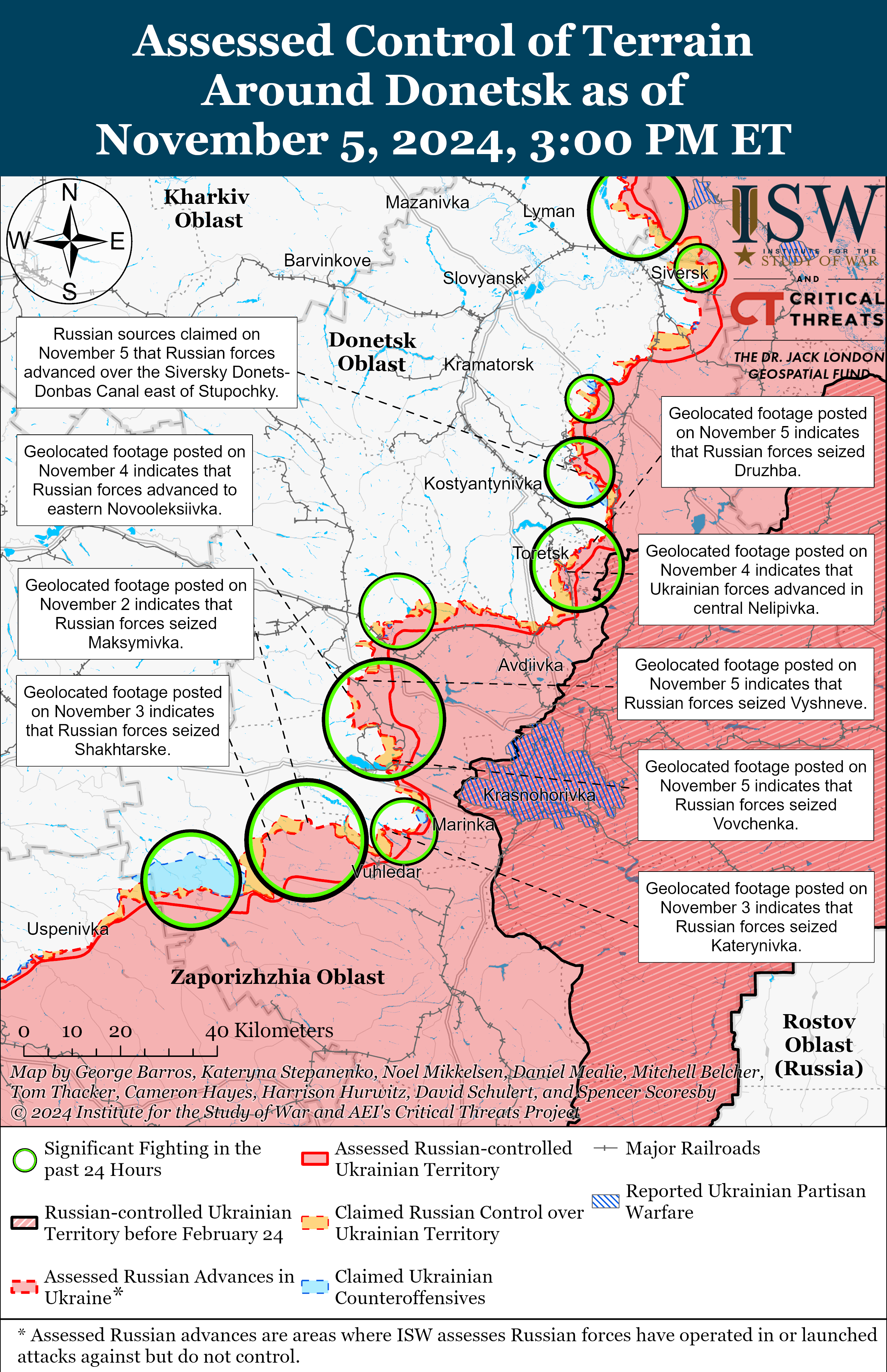 ВСУ восстановили позиции возле Часового Яра, оккупанты продвинулись в 7 районах: карты ISW